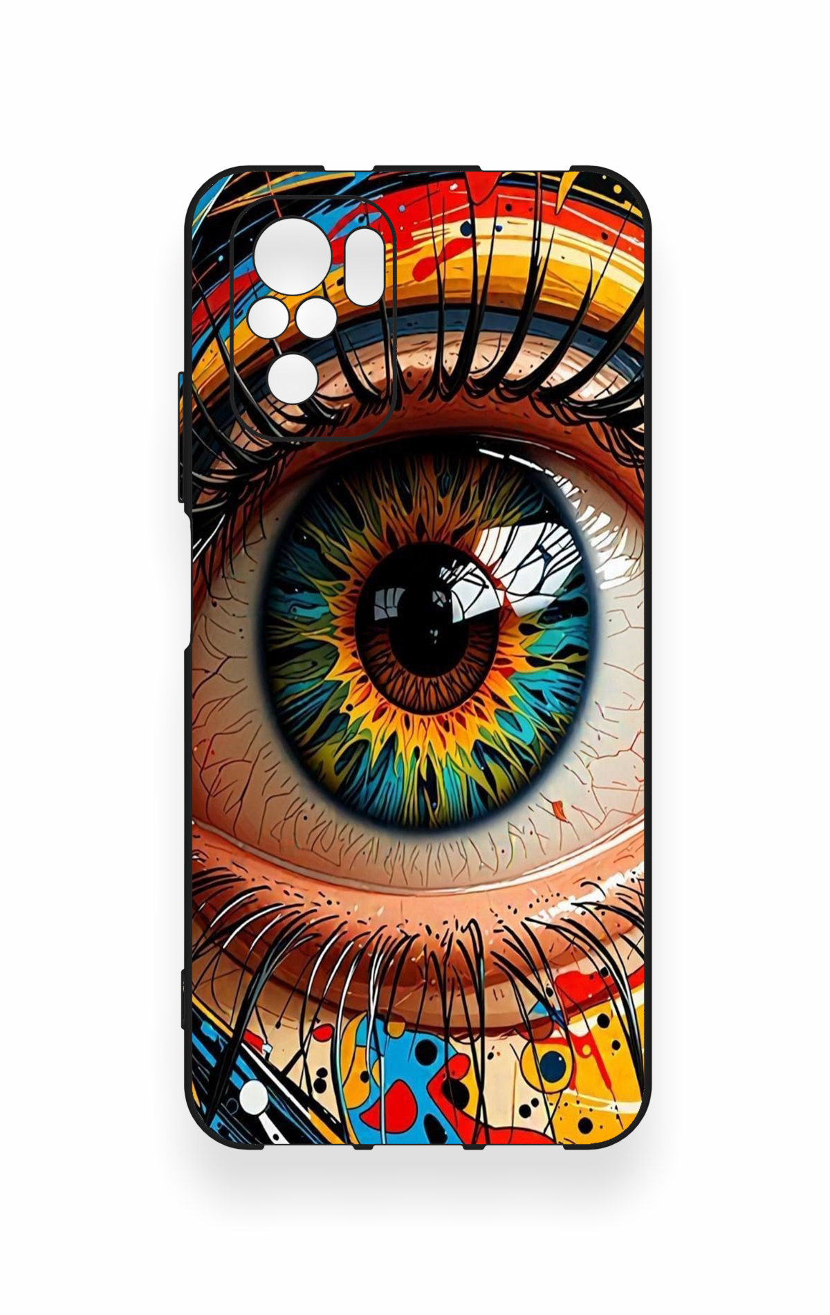 Redmi Note 10-10S Uyumlu Renkli Göz Bebeği Desenli Silikon Kılıf