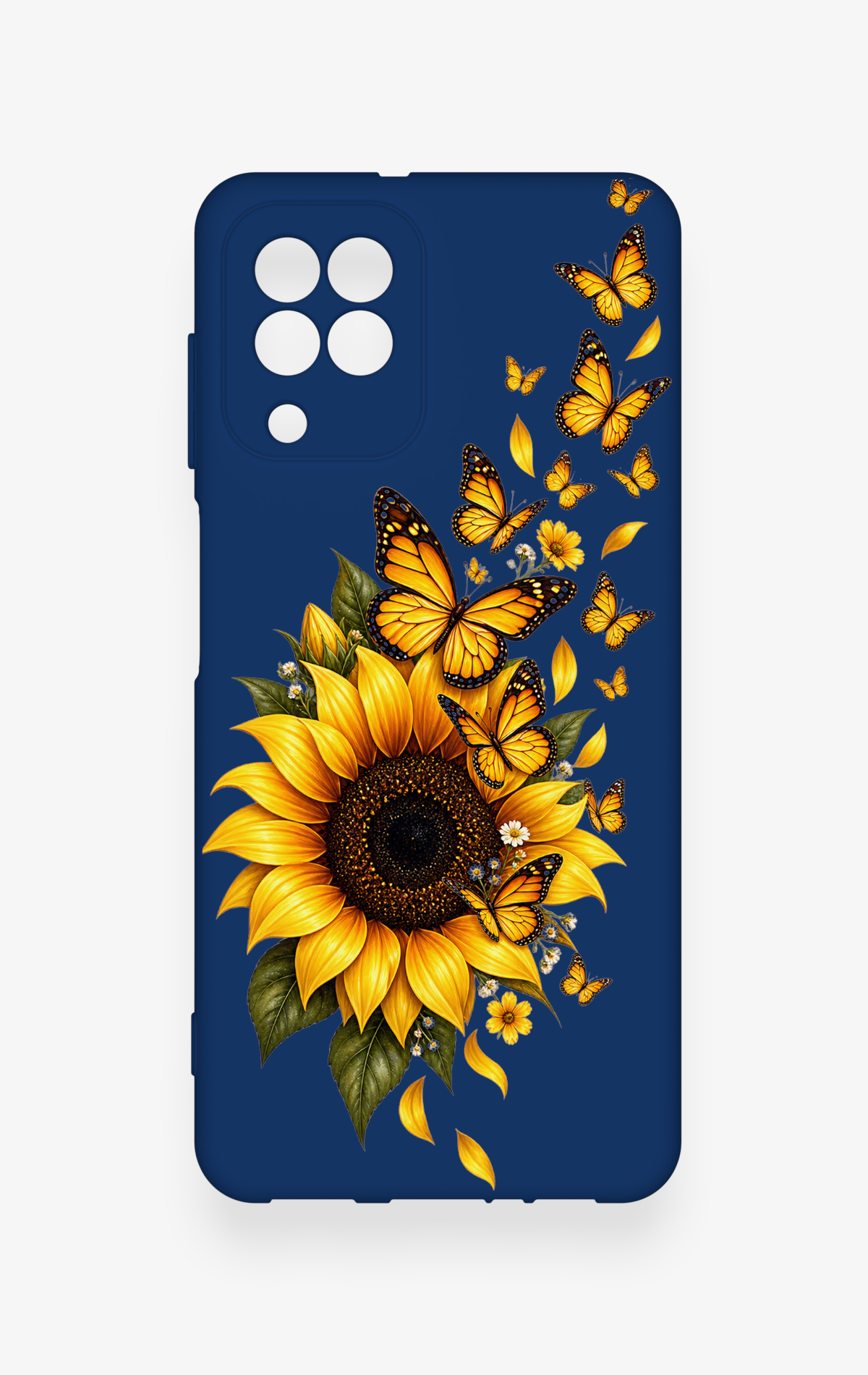 Samsung A22 Uyumlu Ayçiçeği Desenli Silikon Kılıf