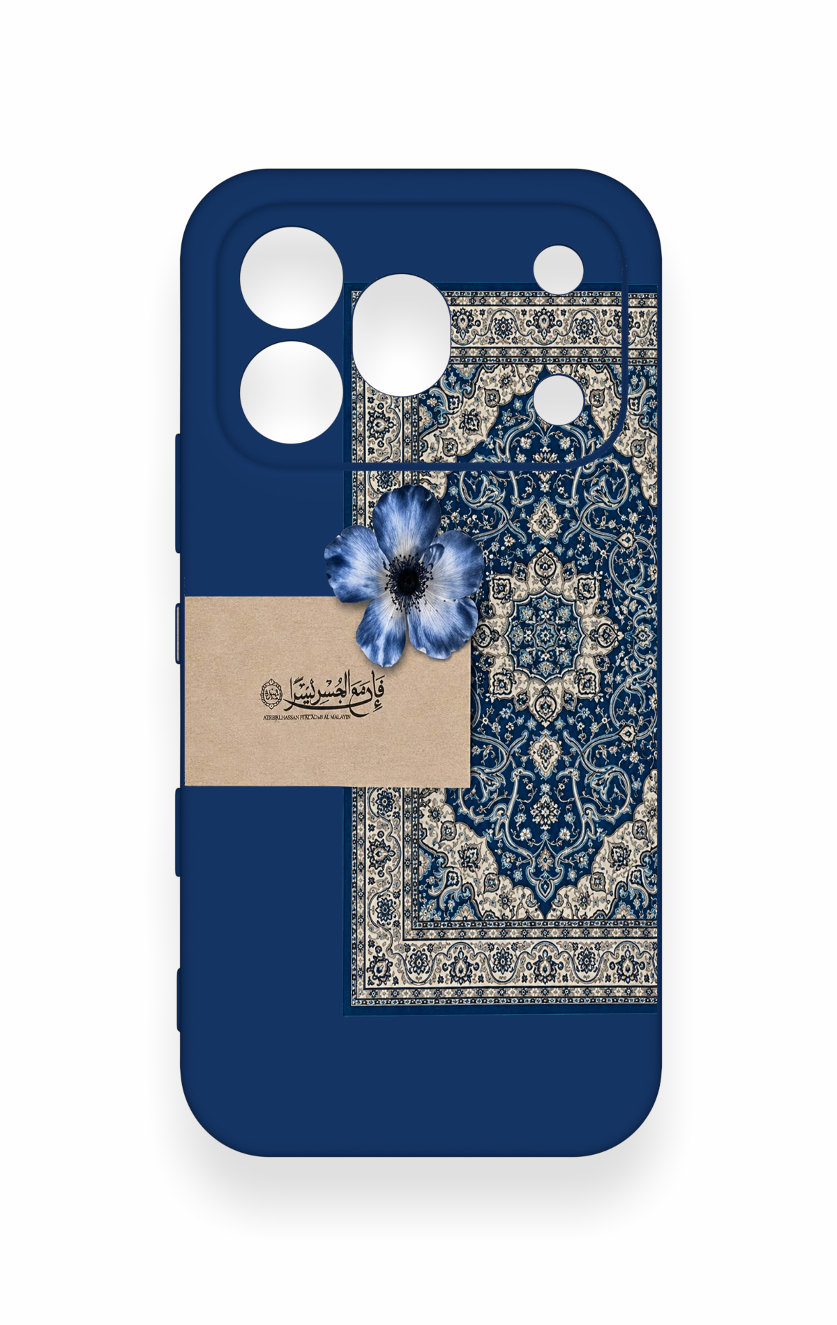 Honor 600 Pro Uyumlu Mavi Etnik Halı Desenli Silikon Kılıf