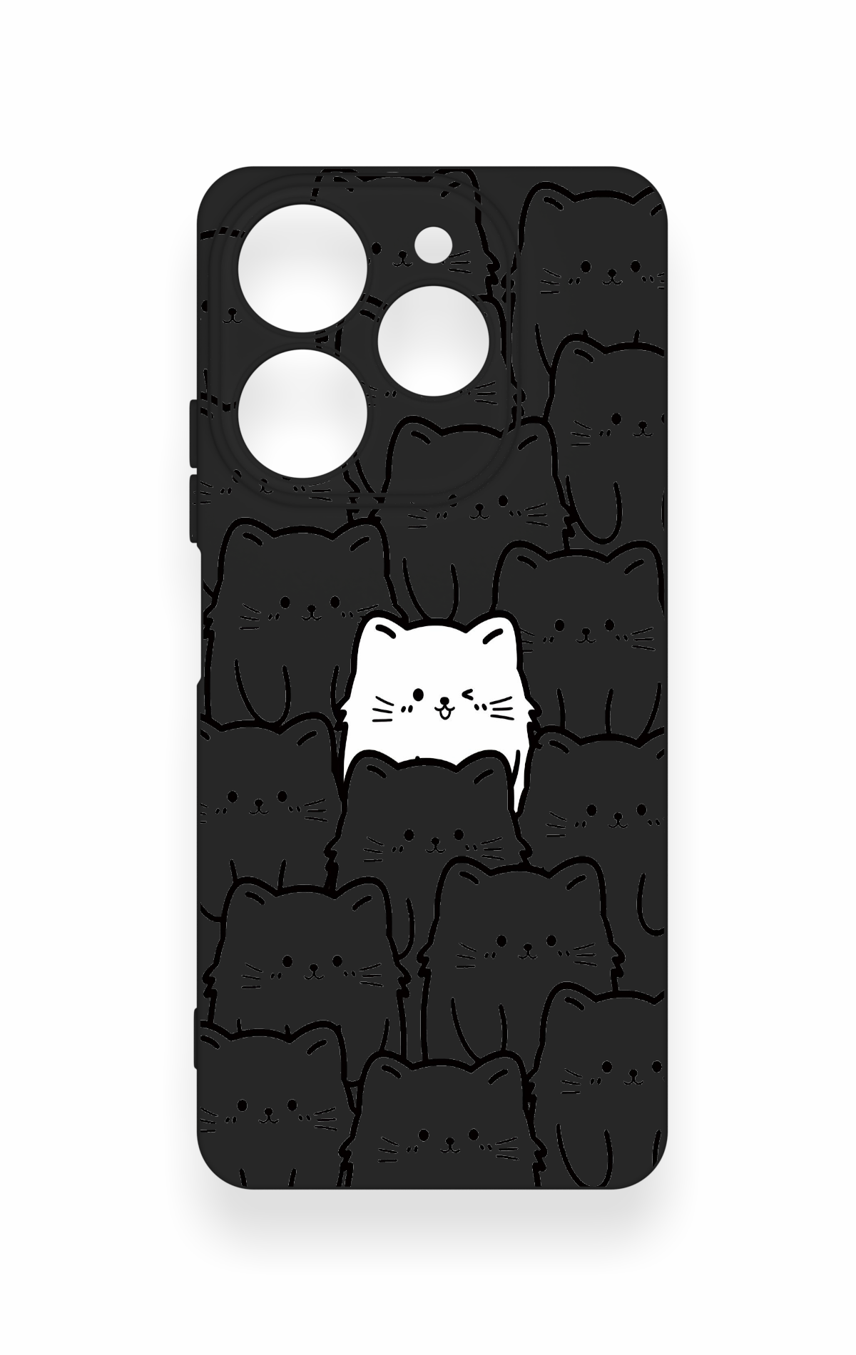 Tecno Spark 10 Pro Uyumlu Many Cats Desenli Silikon Kılıf