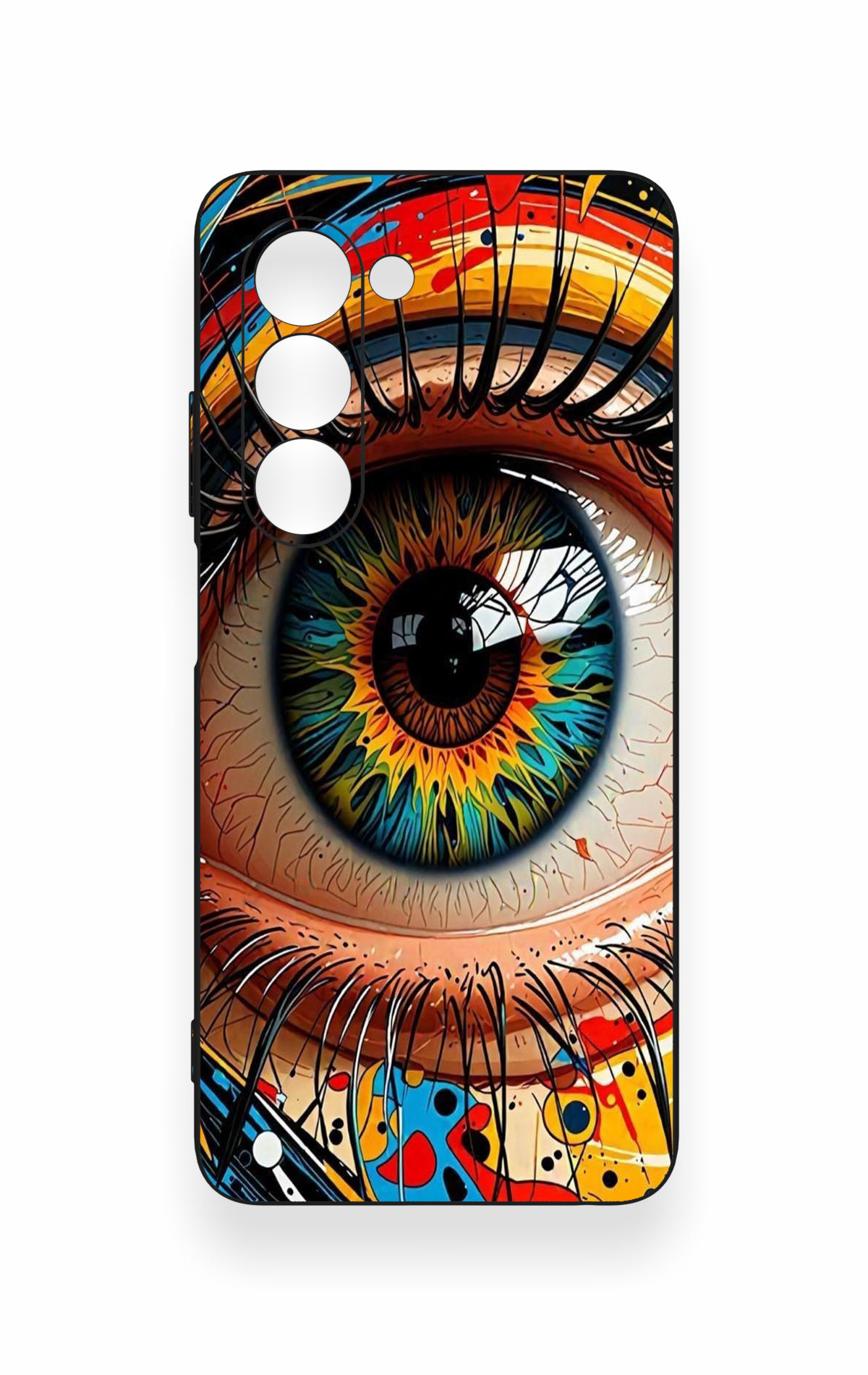 Oppo A5 5G Uyumlu Renkli Göz Bebeği Desenli Silikon Kılıf