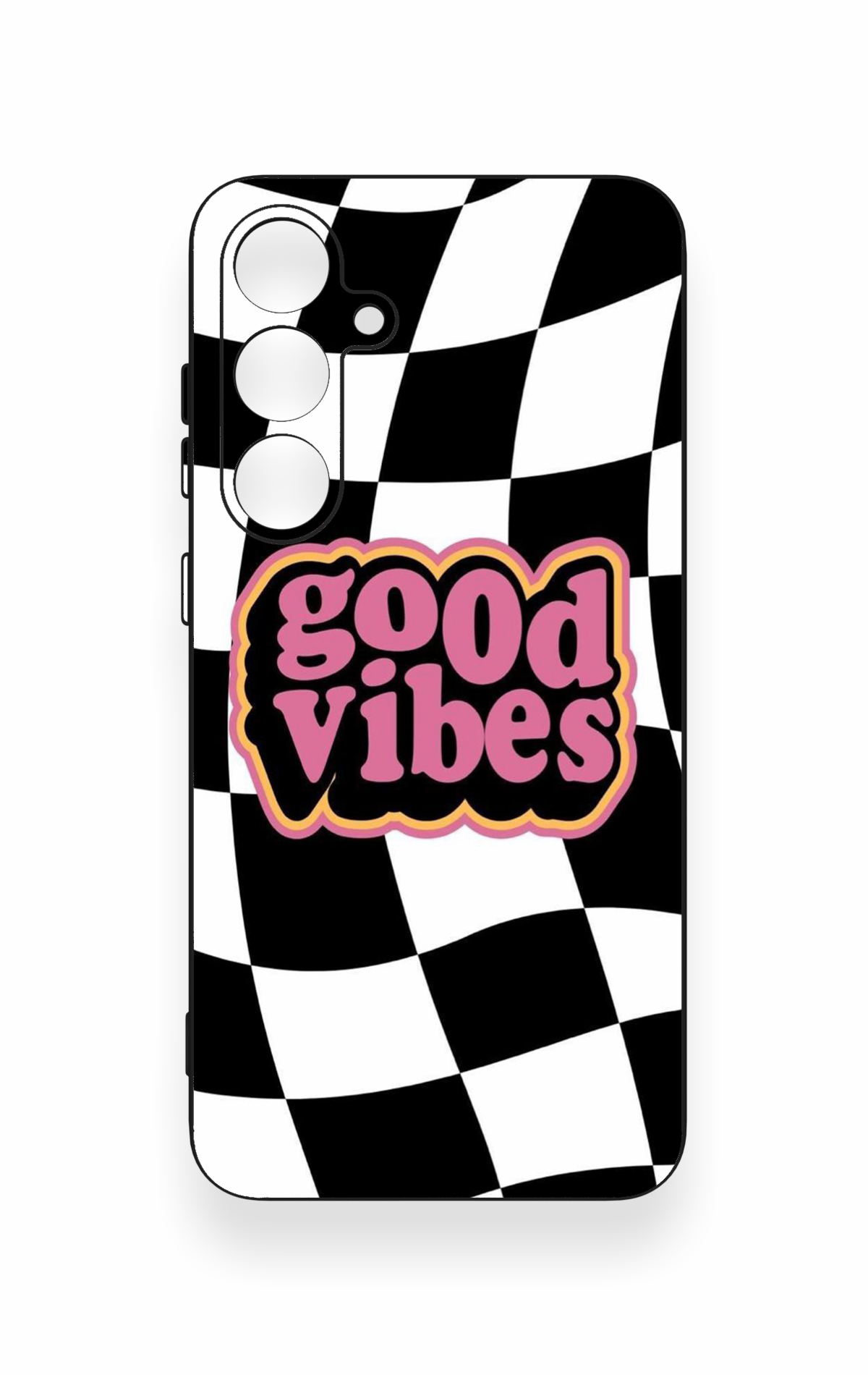 Samsung S24Fe Uyumlu Black Good Vibes Desenli Silikon Kılıf