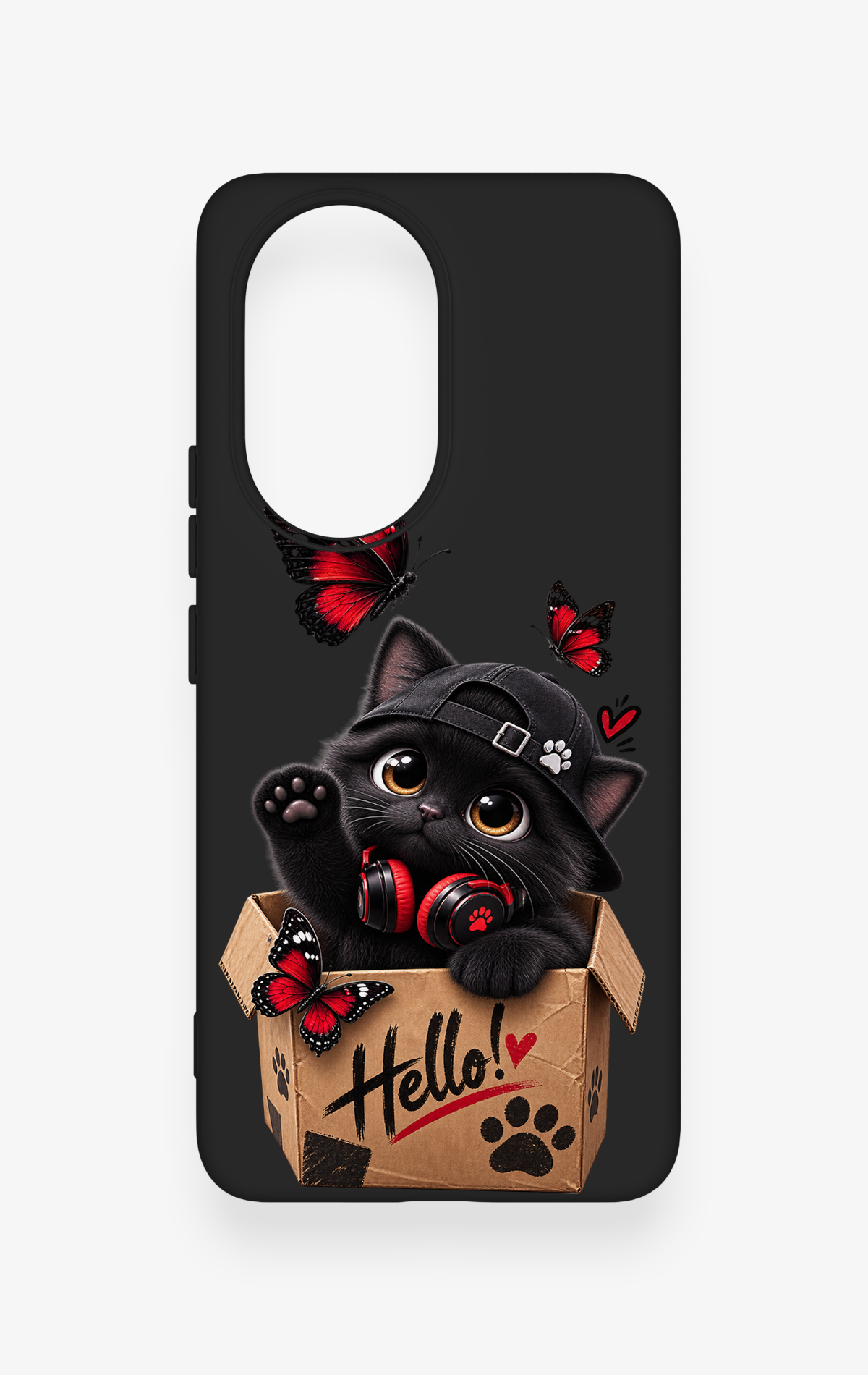 Honor 200 5G Uyumlu Hello Cat Desenli Silikon Kılıf
