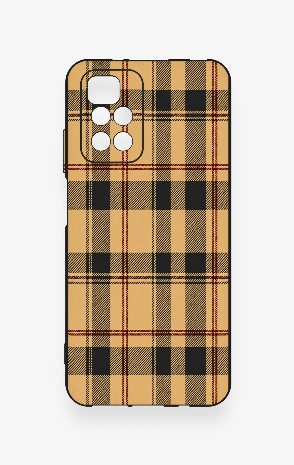 Redmi 10 2022 Uyumlu Burberry Ekose Desenli Silikon Kılıf