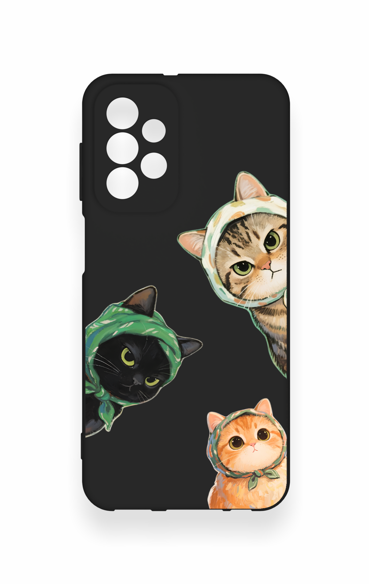 Samsung A23 Uyumlu Kedi Ekibi Desenli Silikon Kılıf