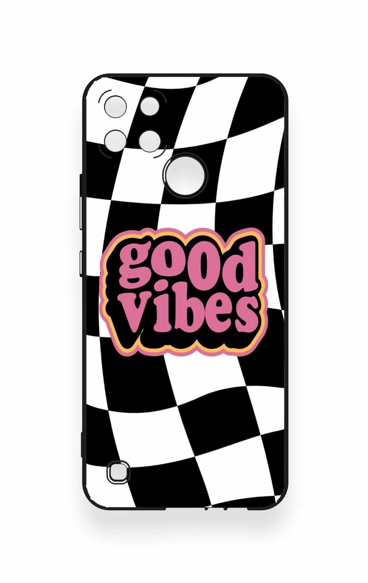 Realme C21Y Uyumlu Black Good Vibes Desenli Silikon Kılıf