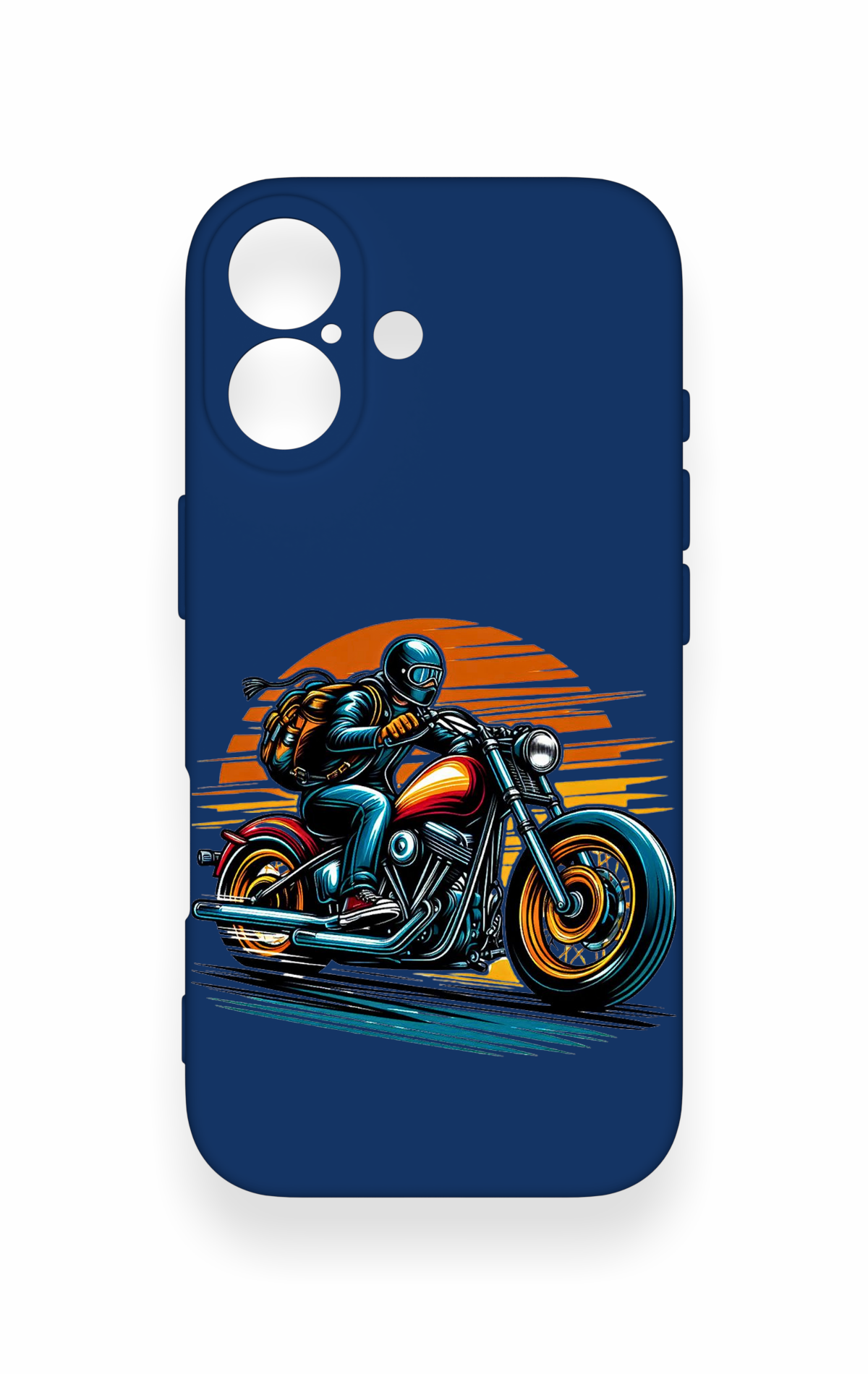 iPhone 17 Uyumlu Moto Rider Desenli Silikon Kılıf