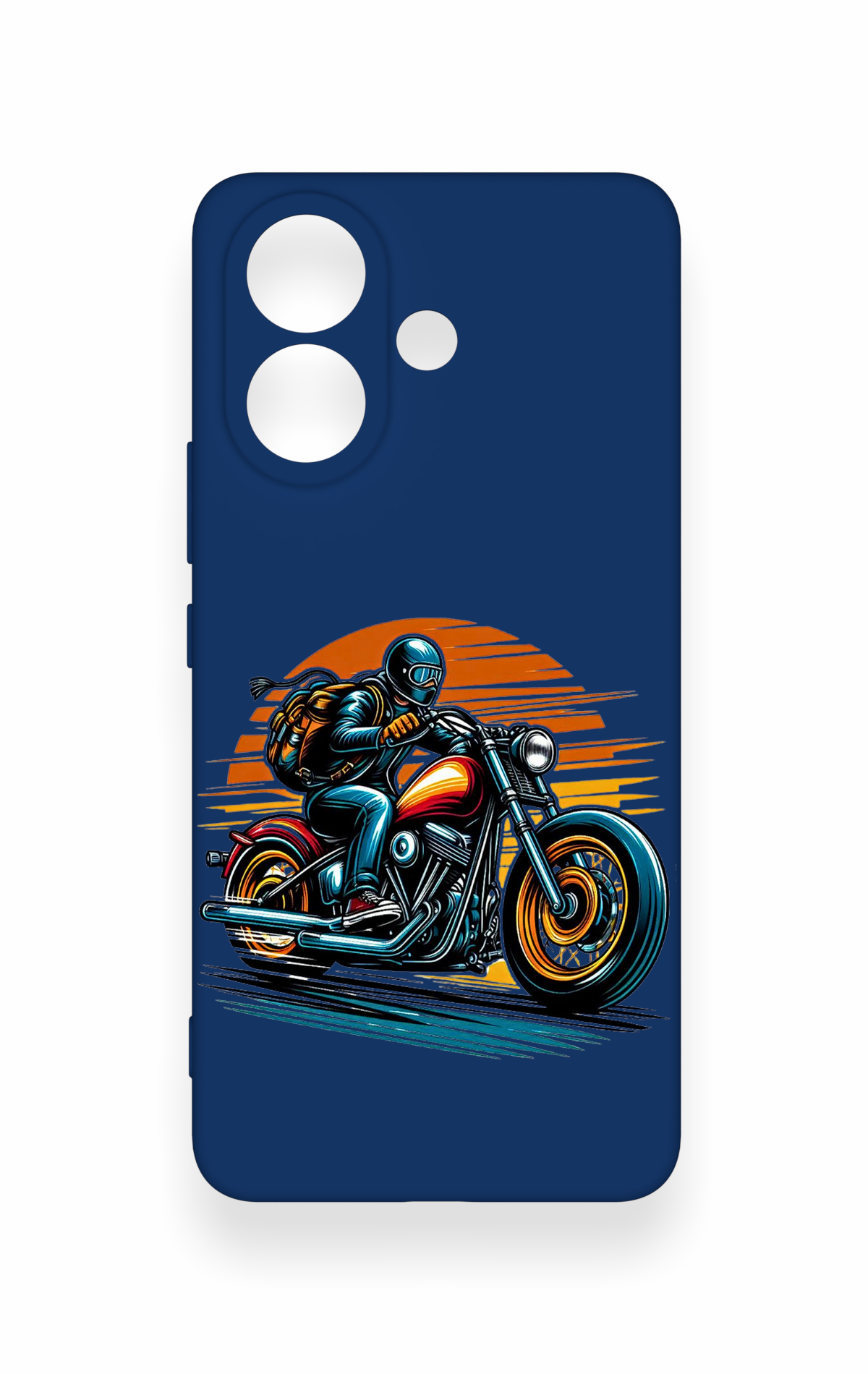 Vivo V60 Lite Uyumlu Moto Rider Desenli Silikon Kılıf