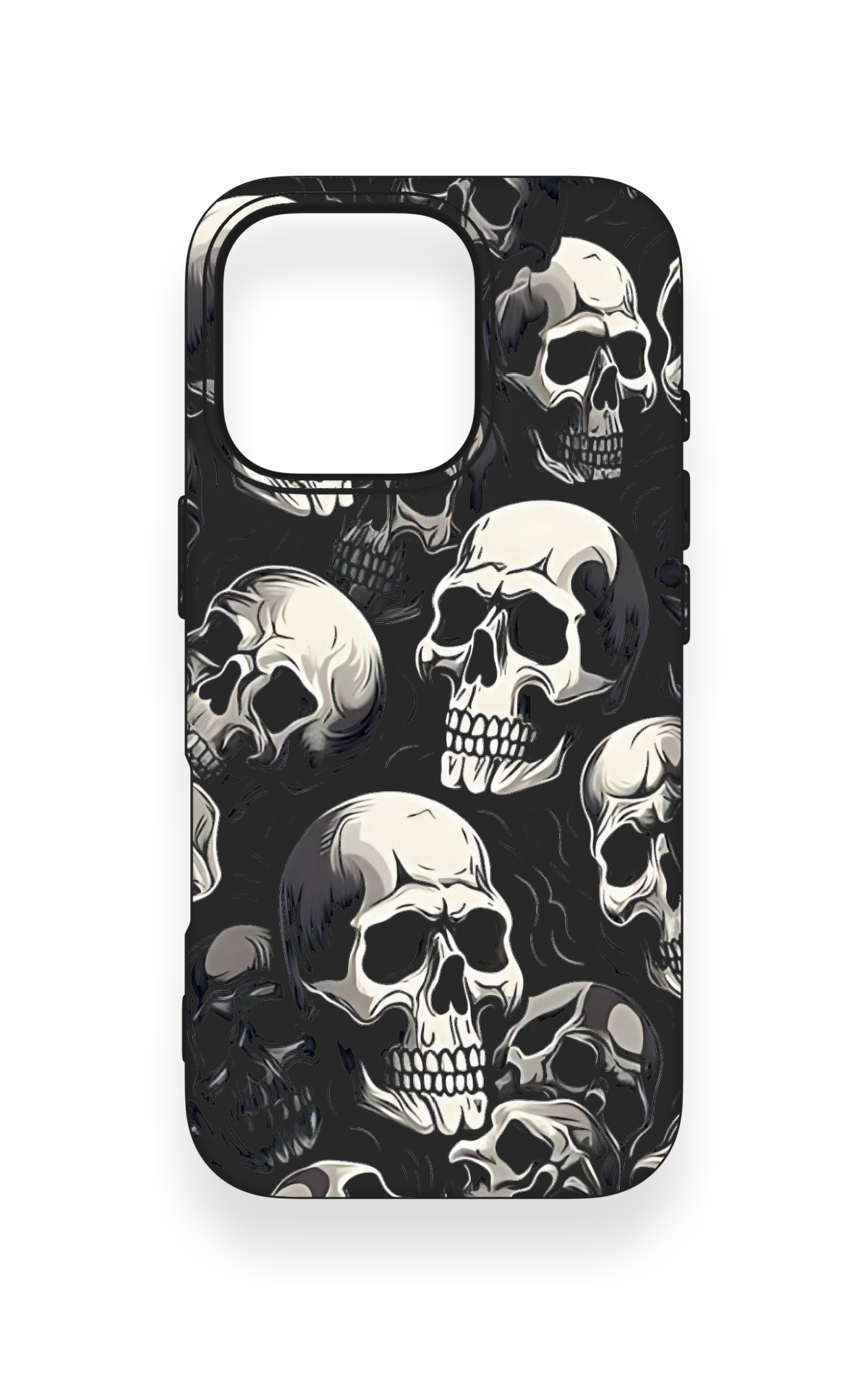 iPhone 16 Pro Uyumlu Kuru Kafa Desenli Silikon Kılıf