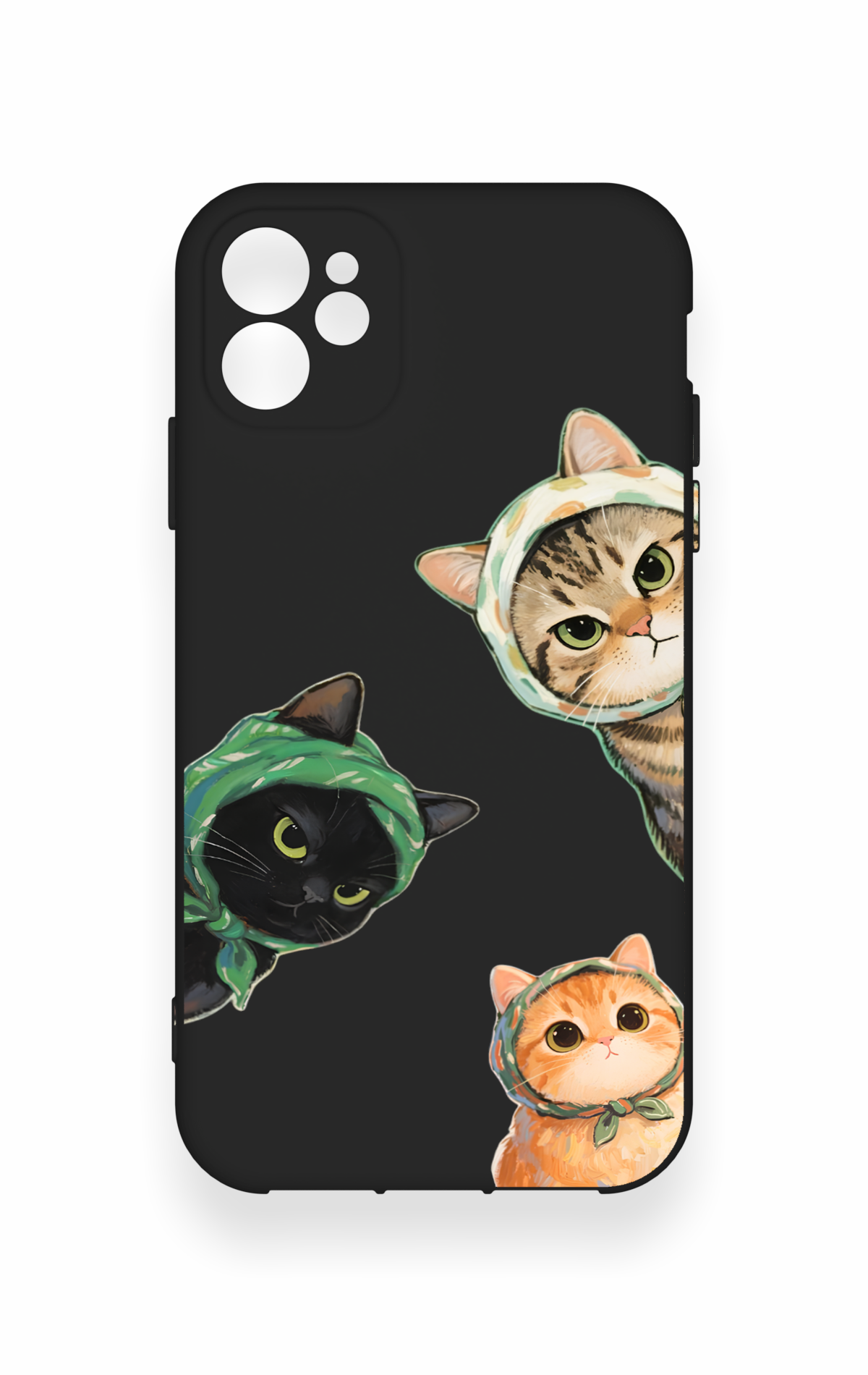 iPhone 11 Uyumlu Kedi Ekibi Desenli Silikon Kılıf