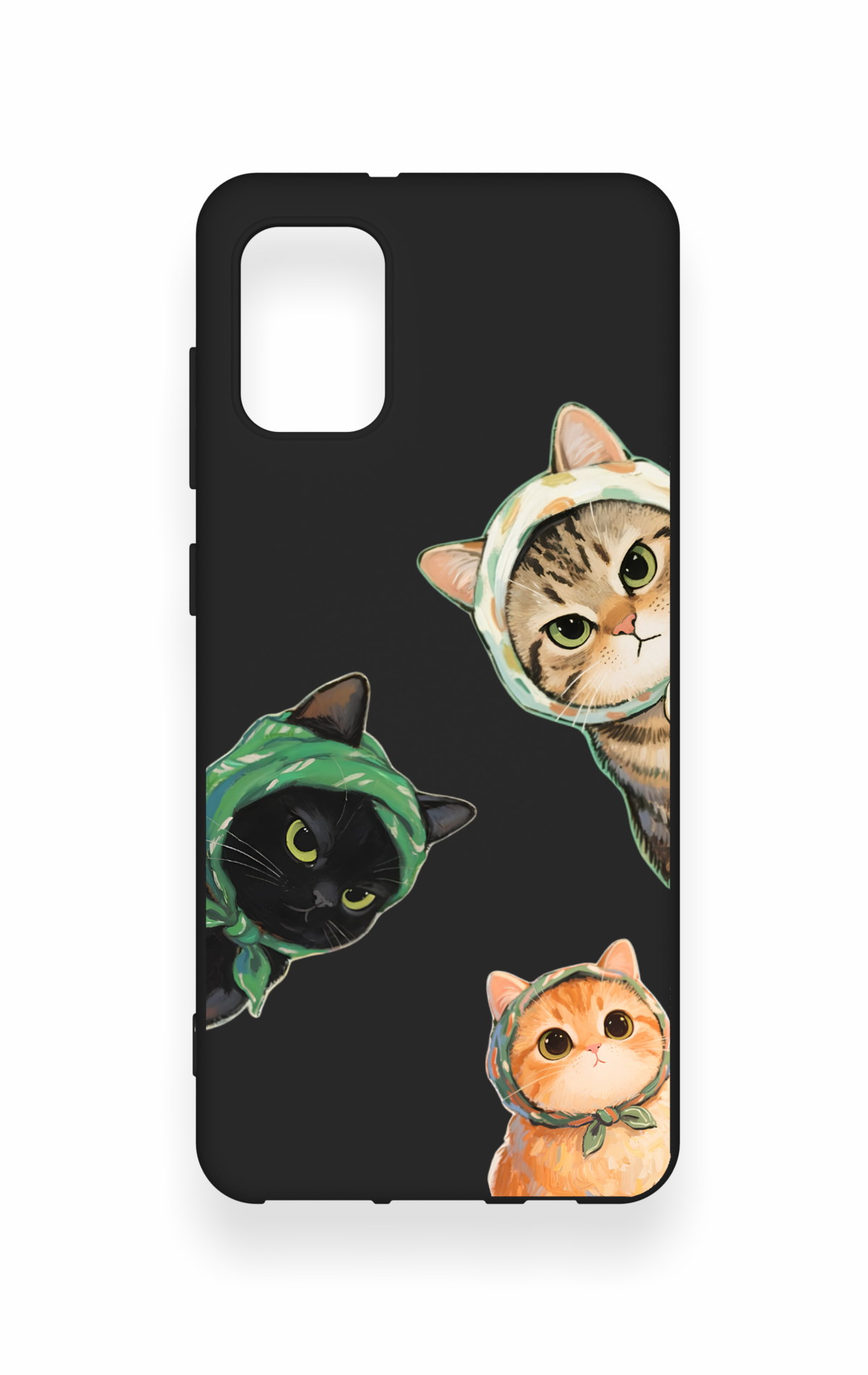 Samsung A31 Uyumlu Kedi Ekibi Desenli Silikon Kılıf