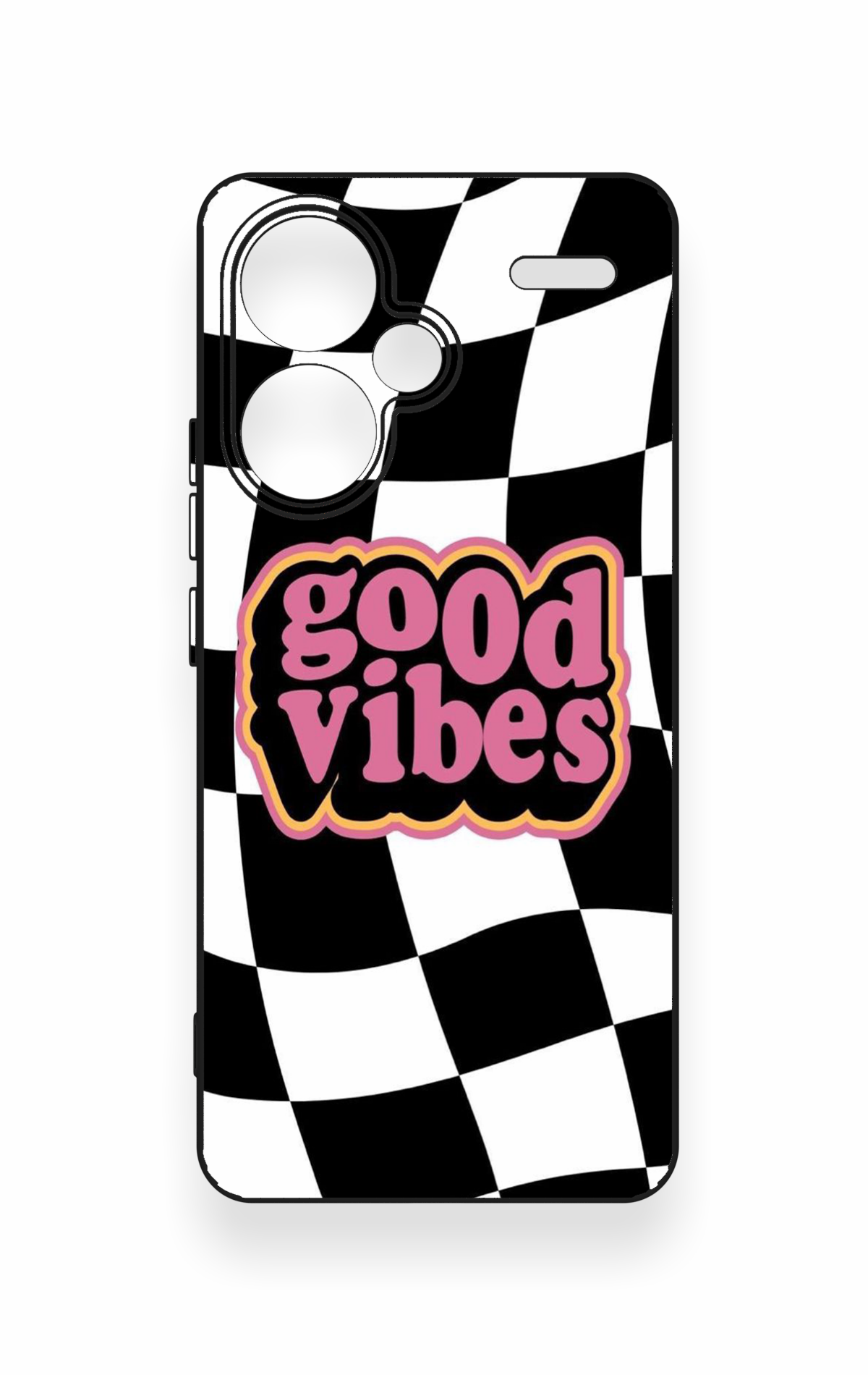 Redmi Note 13 Pro Plus Uyumlu Black Good Vibes Desenli Silikon Kılıf