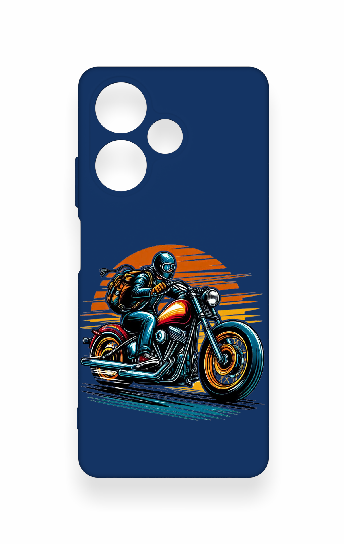 İnfinix Hot 30 Uyumlu Moto Rider Desenli Silikon Kılıf