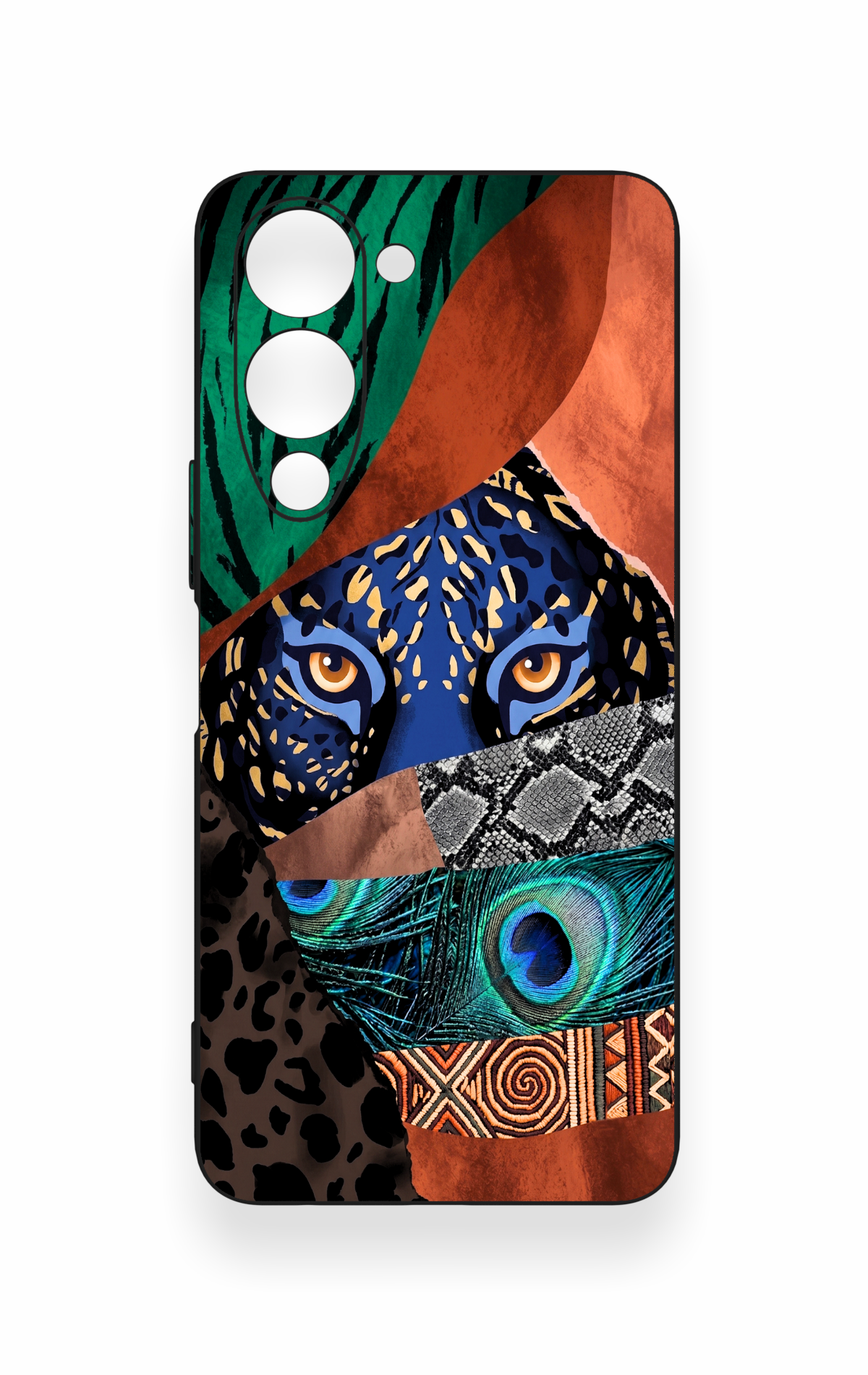 Vivo Y19 5G Uyumlu Amazon Kaplan Desenli Silikon Kılıf