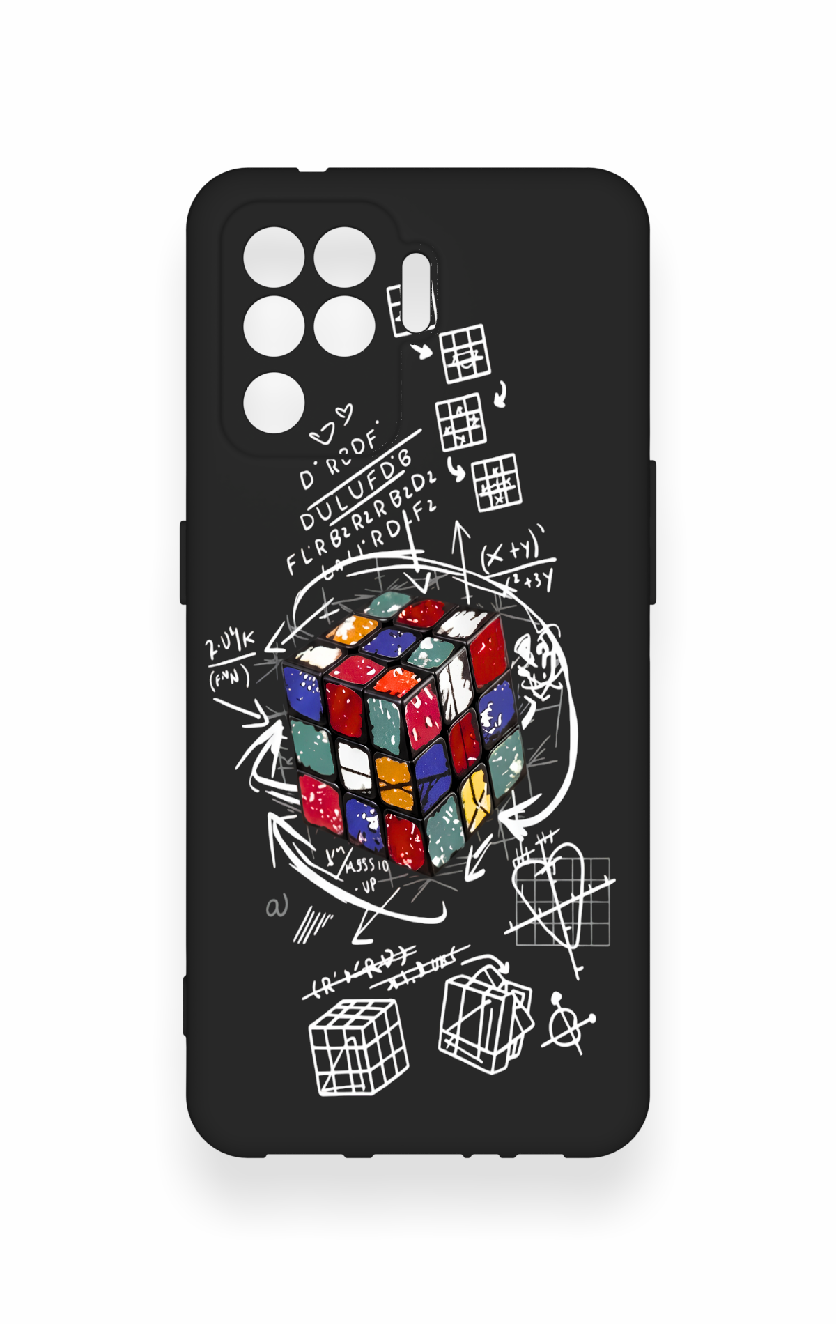 Oppo Reno 5 Lite Uyumlu Rubik Küb Desenli Silikon Kılıf
