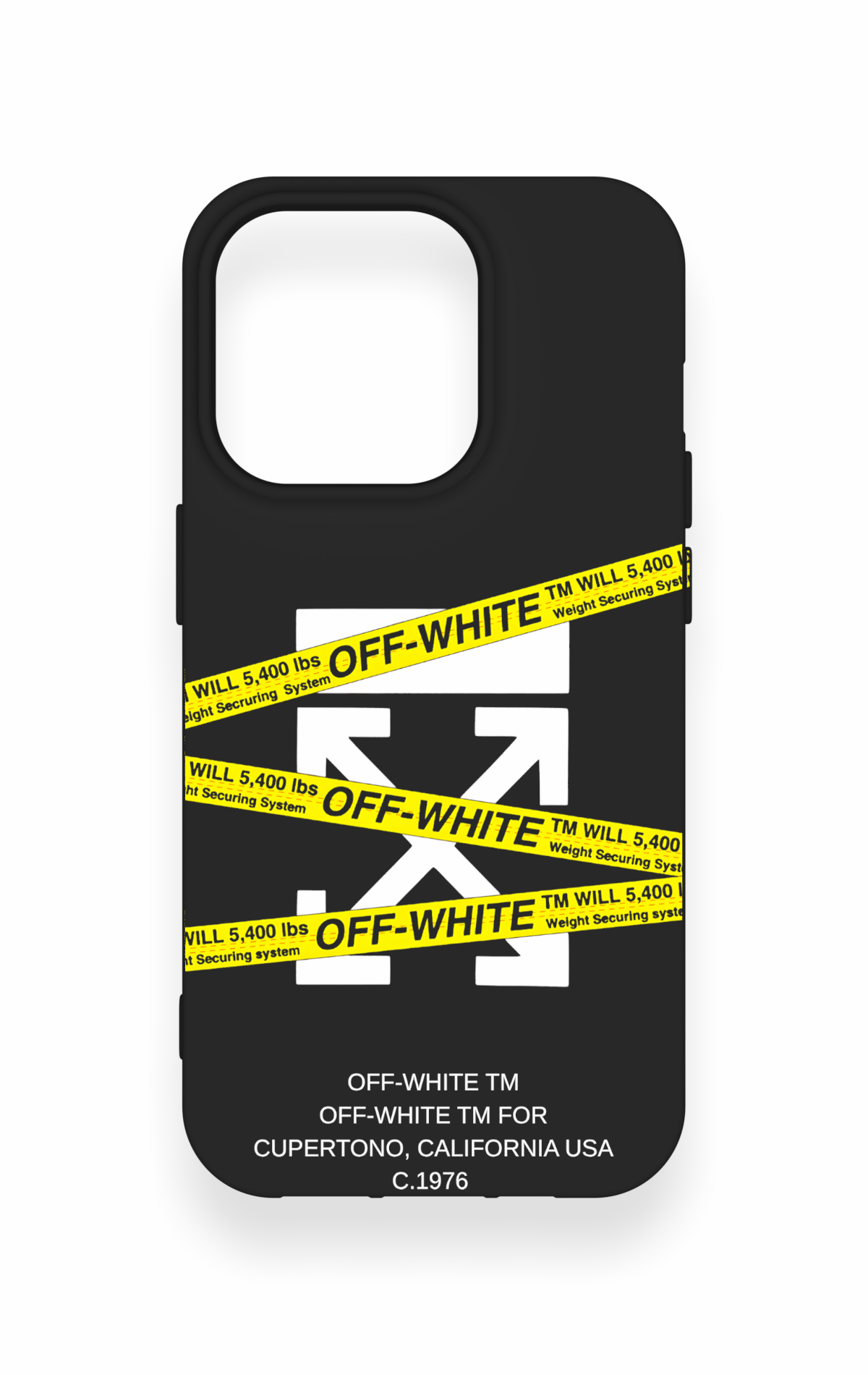 iPhone 14 Pro Uyumlu Off White Desenli Silikon Kılıf
