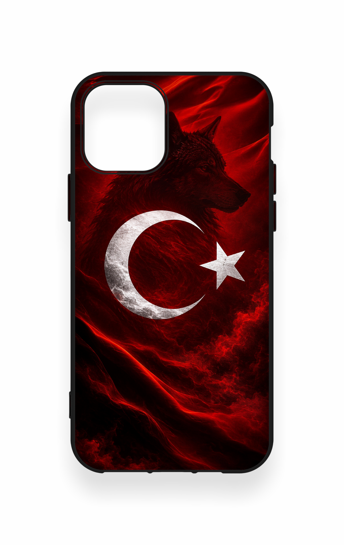 iPhone 11 Pro Uyumlu Kurt Türk Bayrağı Desenli Silikon Kılıf