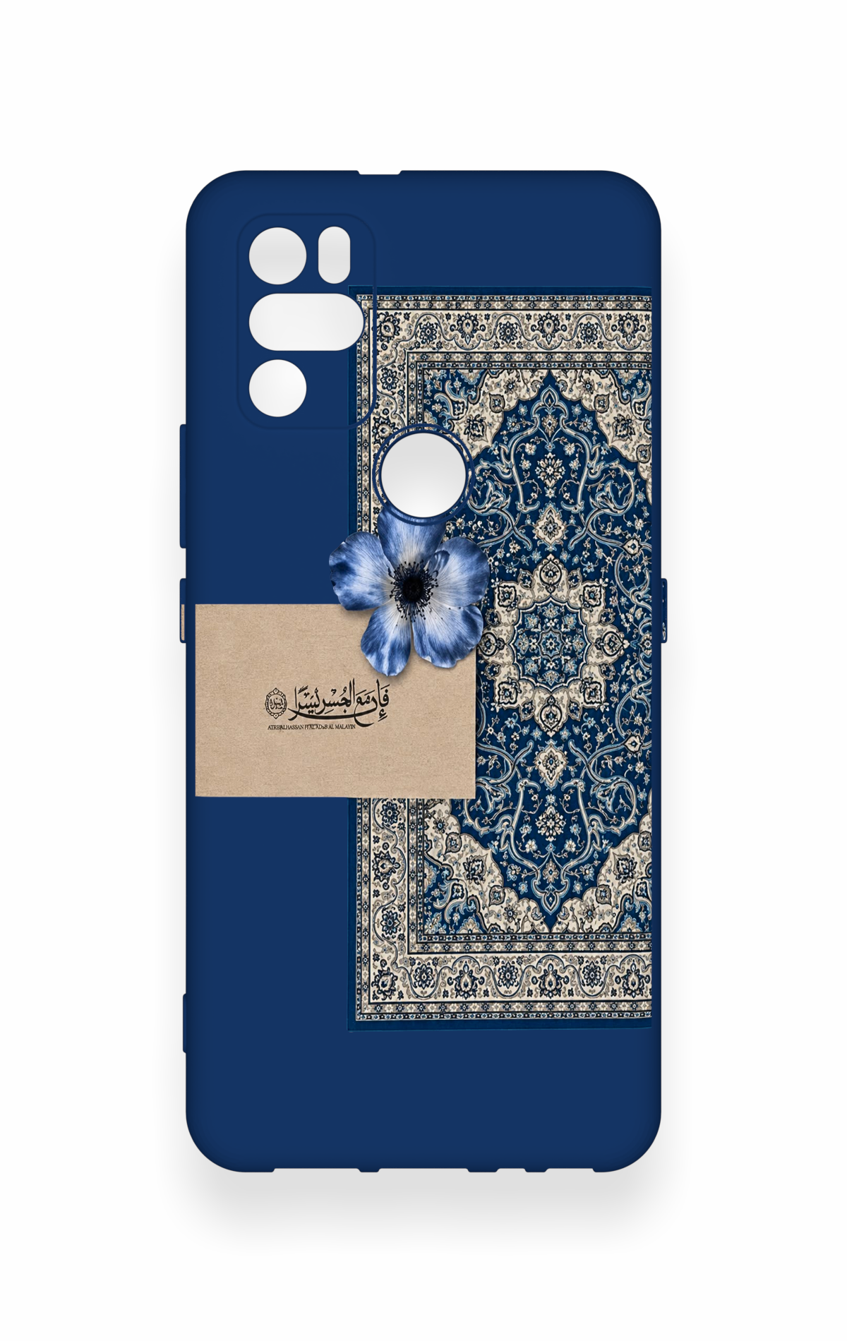 Omix X300 Uyumlu Mavi Etnik Halı Desenli Silikon Kılıf