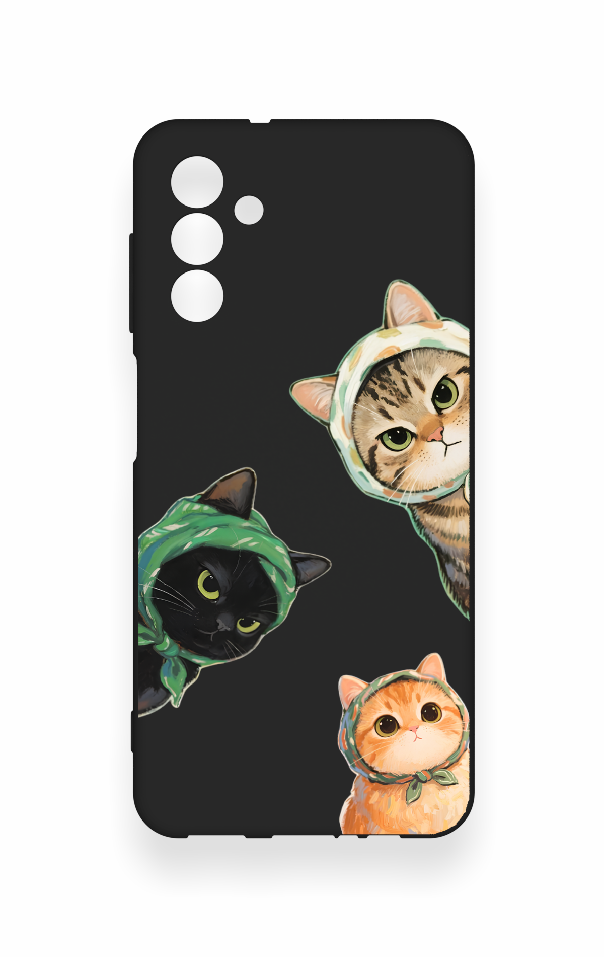 Samsung A04S Uyumlu Kedi Ekibi Desenli Silikon Kılıf
