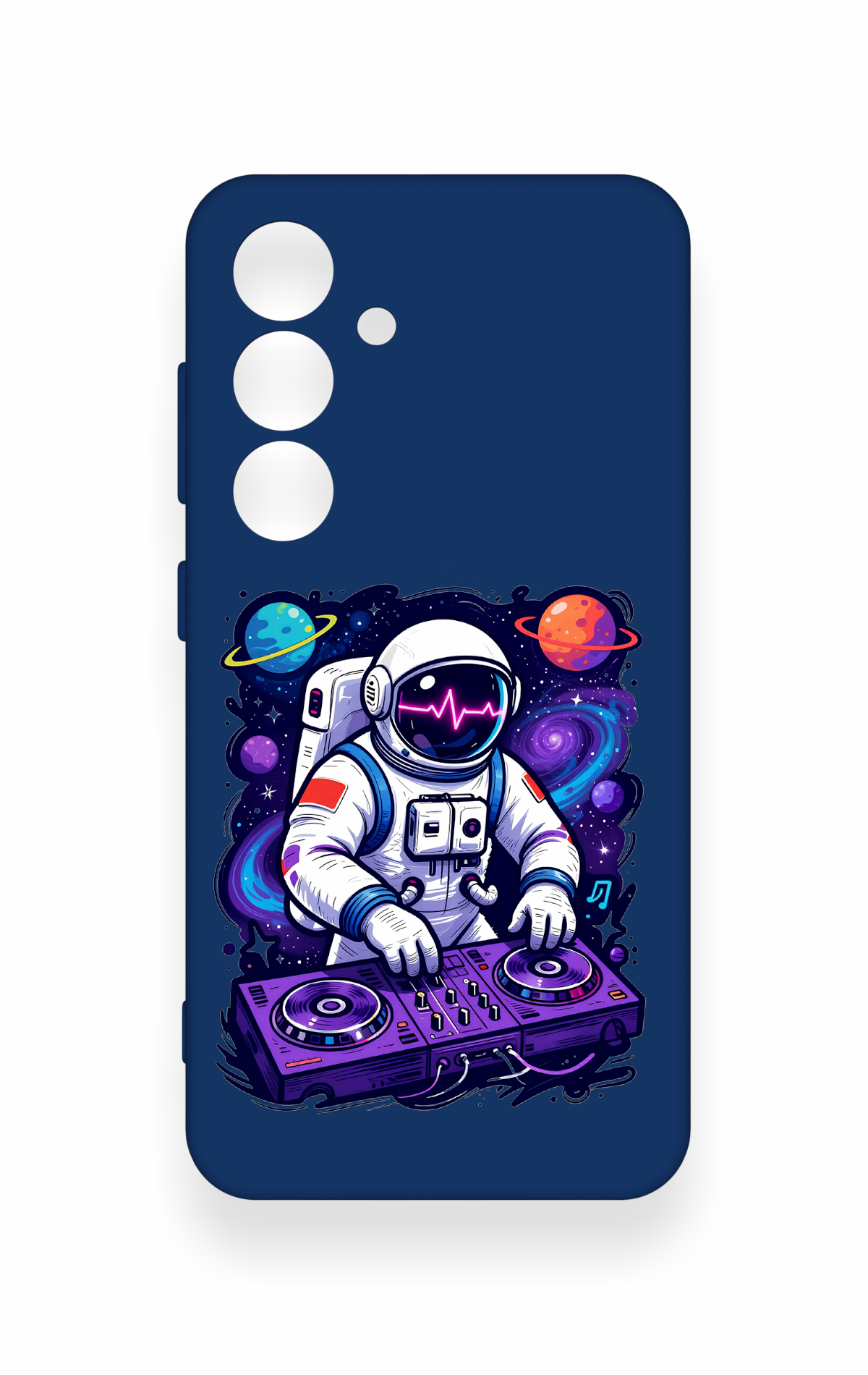 Samsung S24 Uyumlu Astronot DJ Desenli Silikon Kılıf