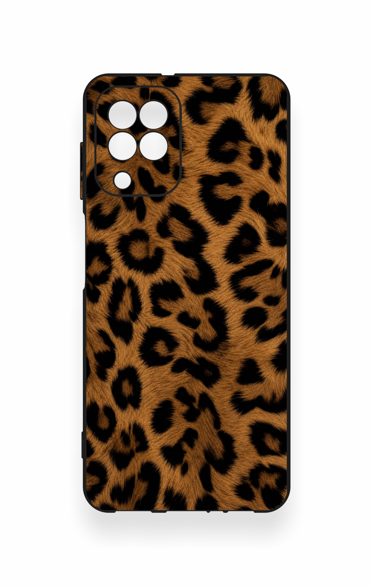 Samsung A22 Uyumlu Koyu Leopar Deri Desenli Silikon Kılıf