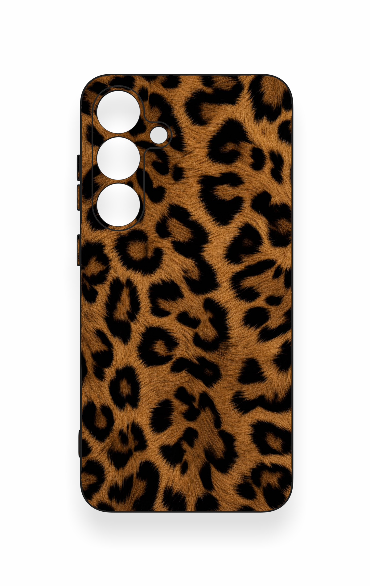 Samsung S25 Plus Uyumlu Koyu Leopar Deri Desenli Silikon Kılıf