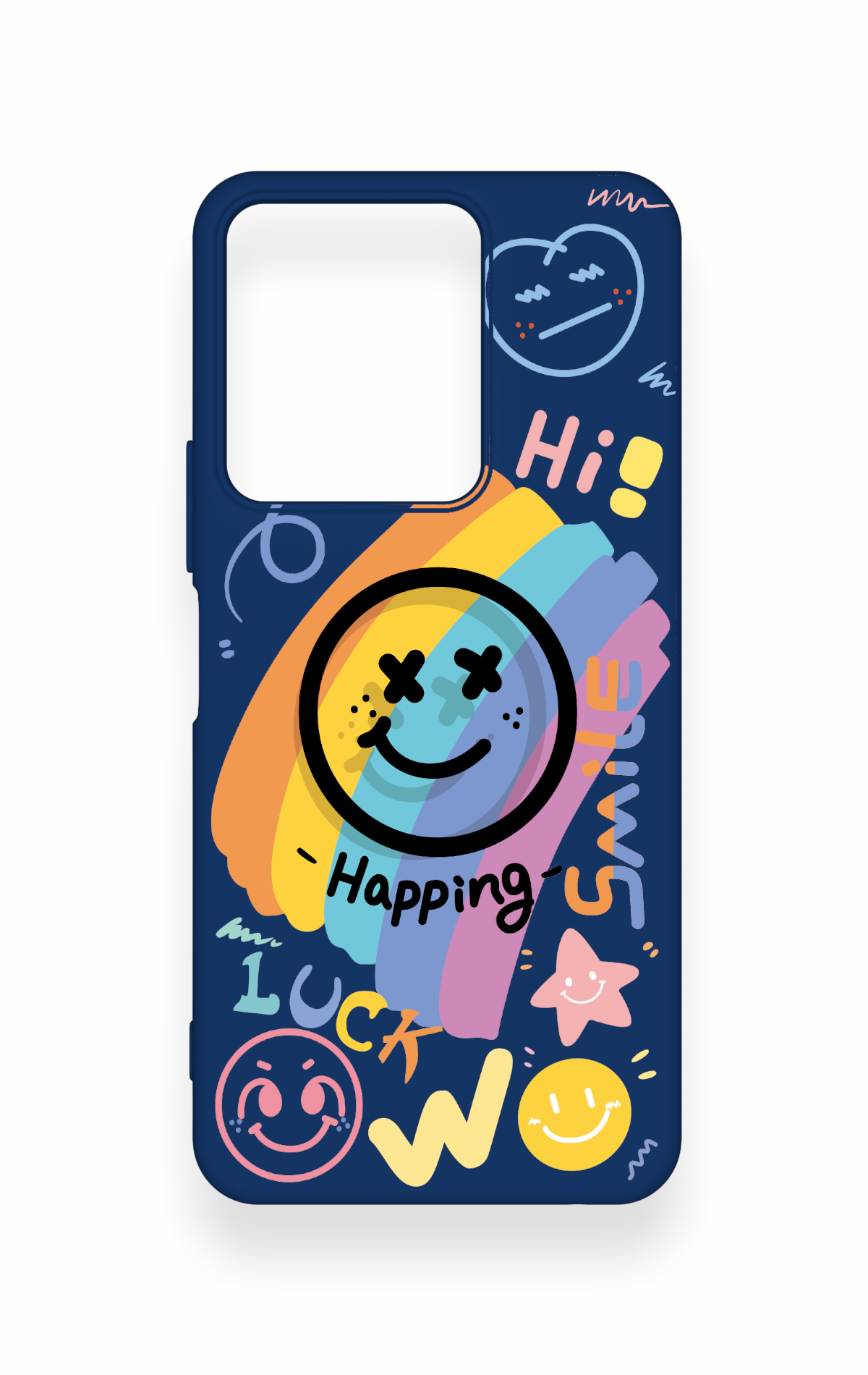 Vivo Y35 Uyumlu Happing Smile Desenli Silikon Kılıf