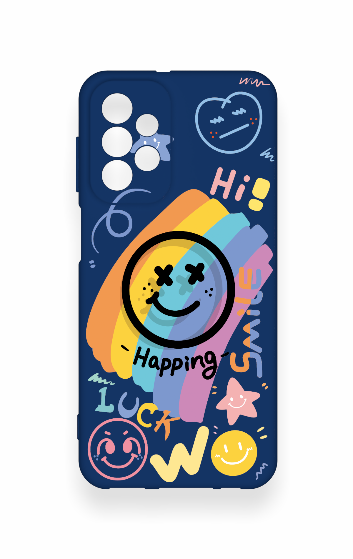 Samsung A23 Uyumlu Happing Smile Desenli Silikon Kılıf