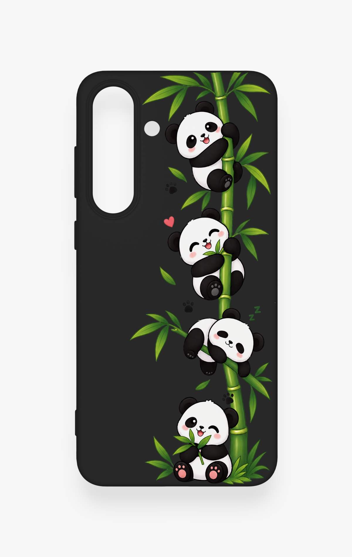 Samsung S25Fe Uyumlu Sevimli Panda Bambu Desenli Silikon Kılıf