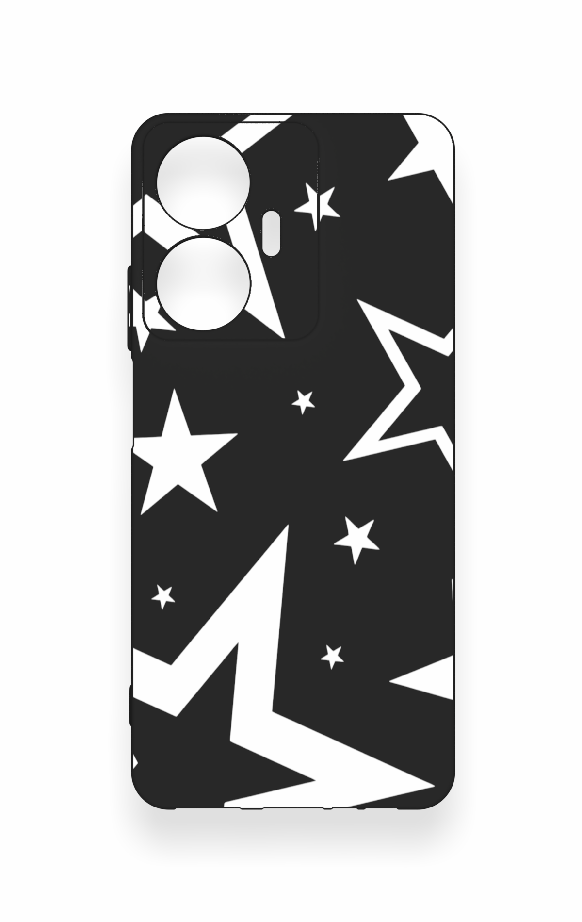 Realme C55 Uyumlu Siyah Mega Star Desenli Silikon Kılıf