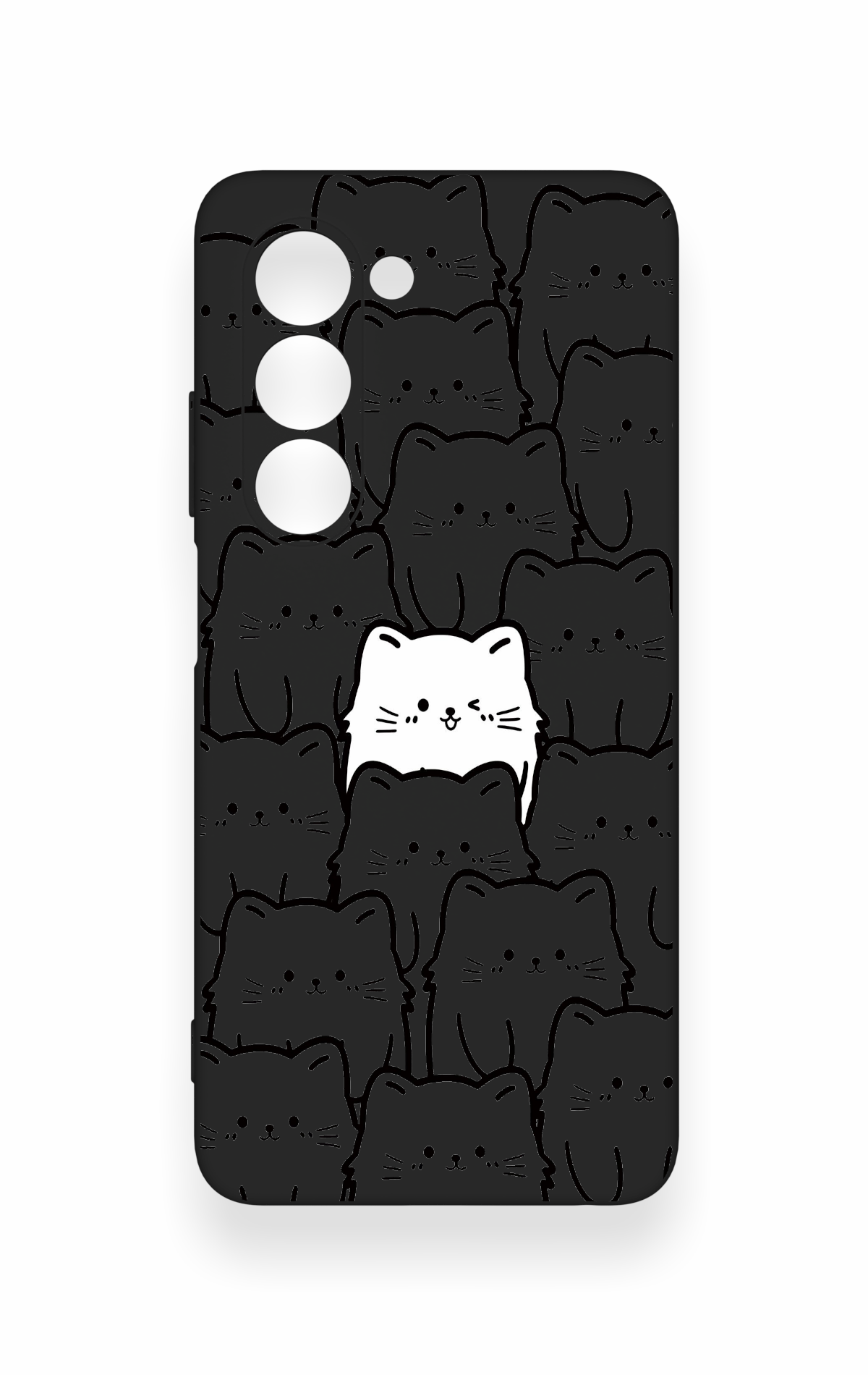 Oppo A5 5G Uyumlu Many Cats Desenli Silikon Kılıf