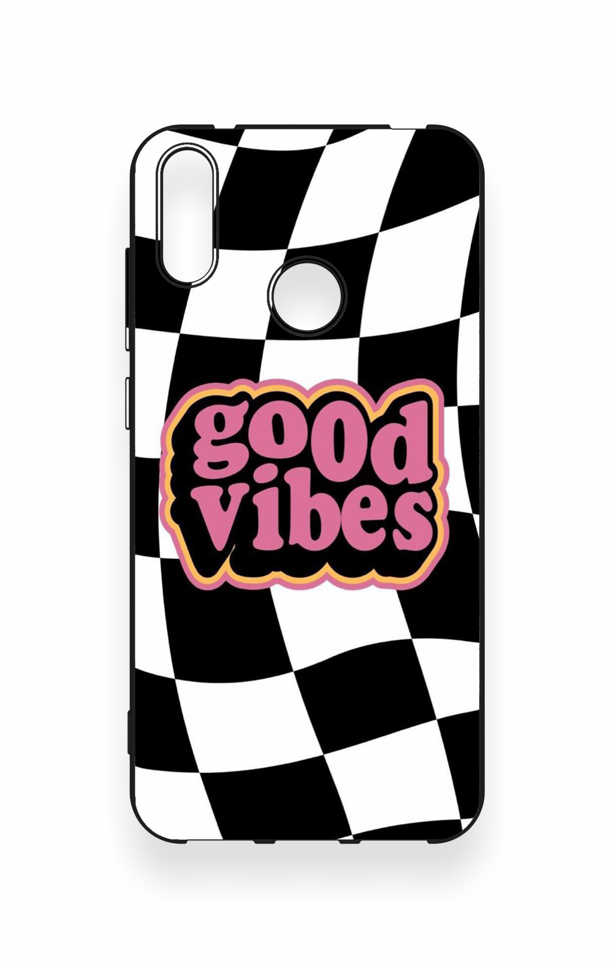 Huawei Y7 2019 Uyumlu Black Good Vibes Desenli Silikon Kılıf