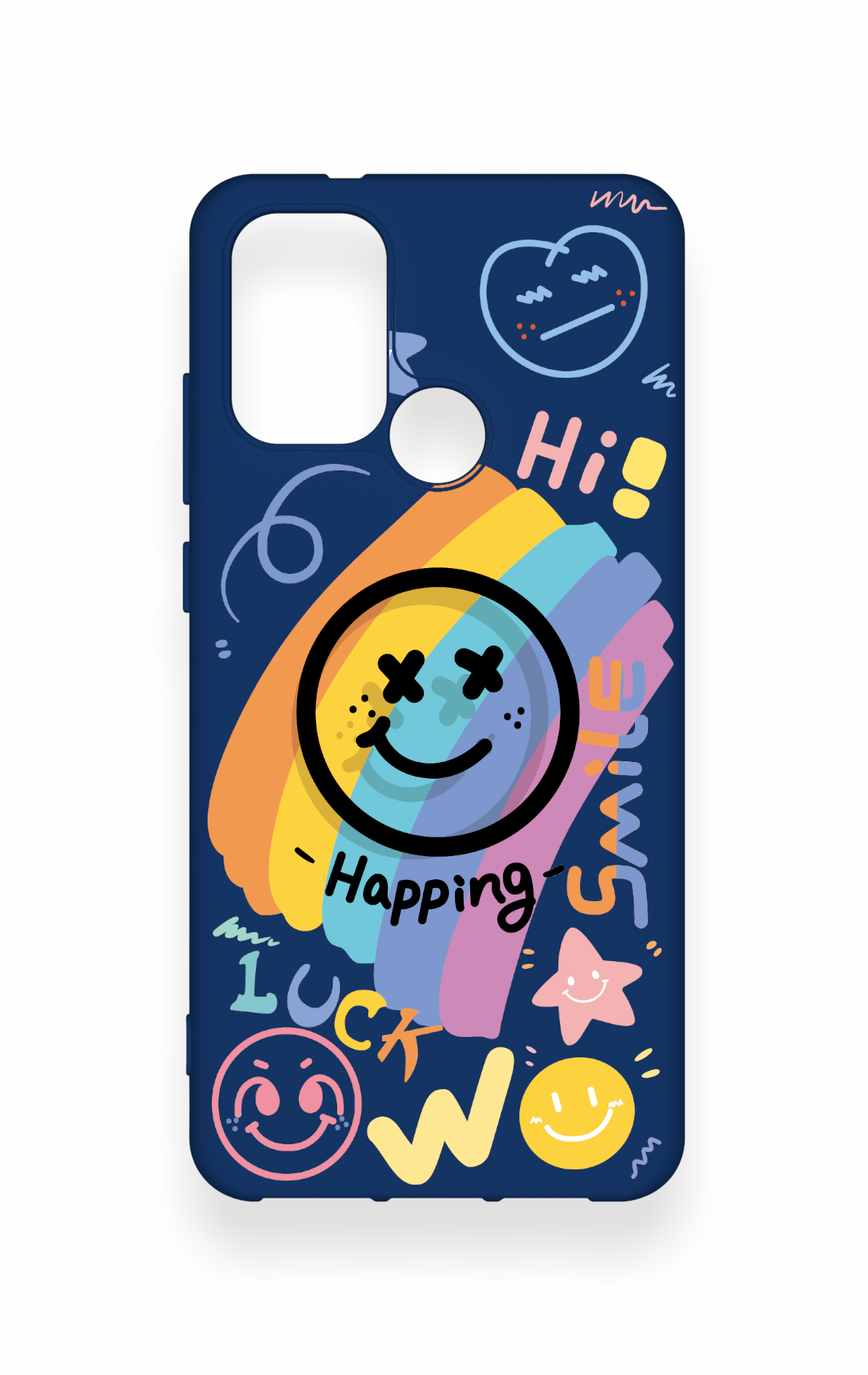 Casper Via F20 Uyumlu Happing Smile Desenli Silikon Kılıf