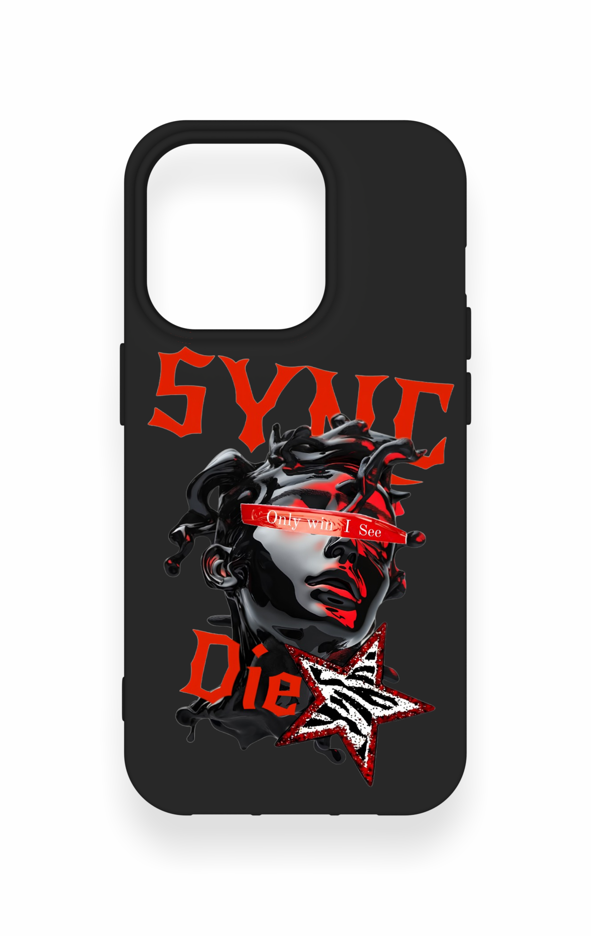 iPhone 14 Pro Uyumlu Sync Die Desenli Silikon Kılıf