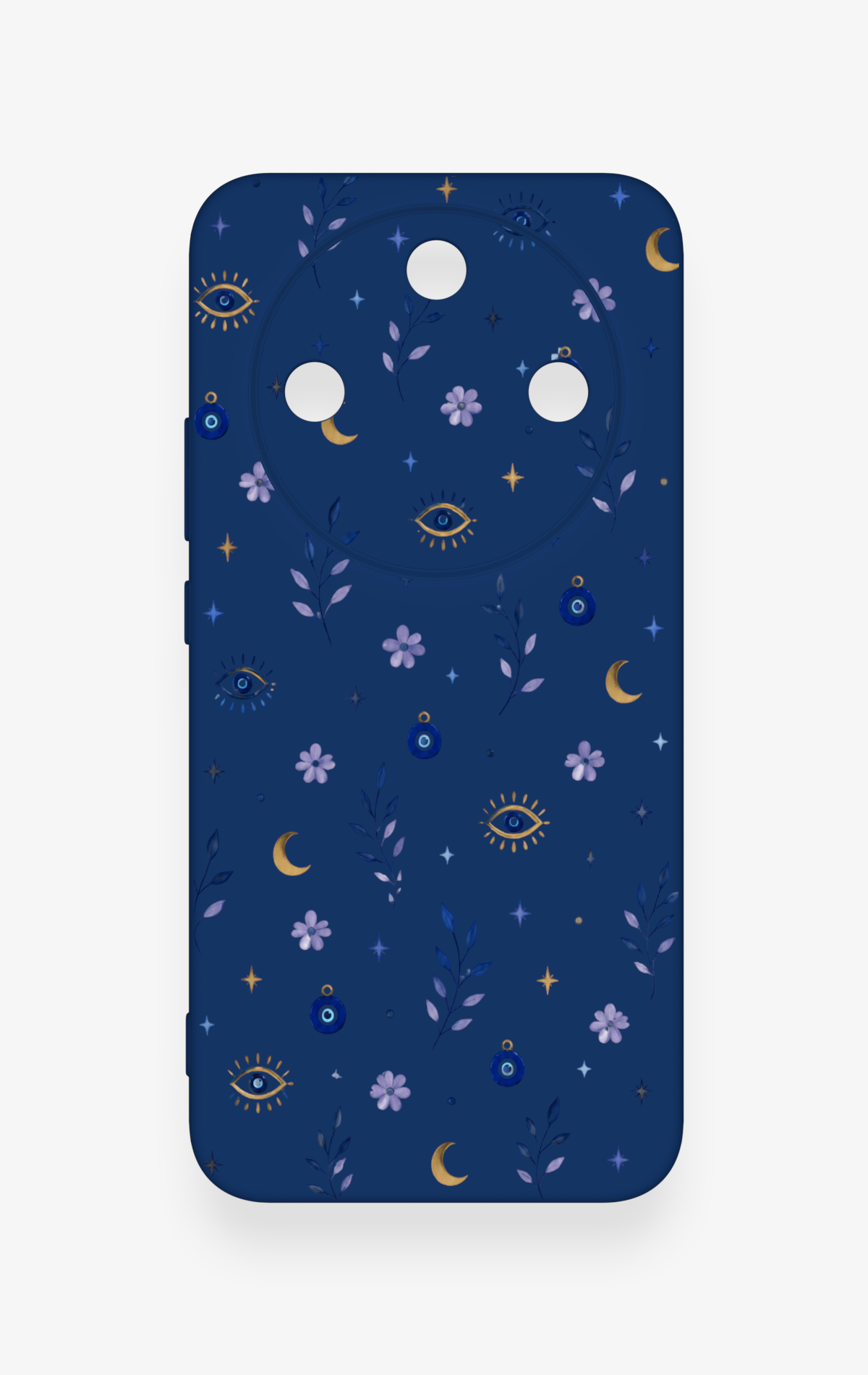 Honor Magic 8 Lite Uyumlu Mavi Nazar Papatya Desenli Silikon Kılıf