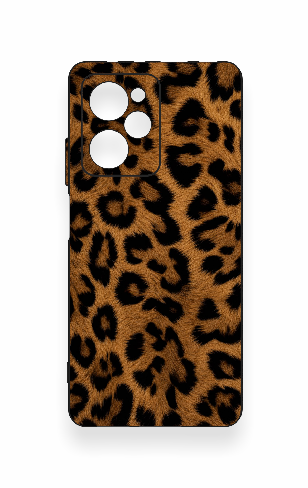 Poco X5 Pro Uyumlu Koyu Leopar Deri Desenli Silikon Kılıf