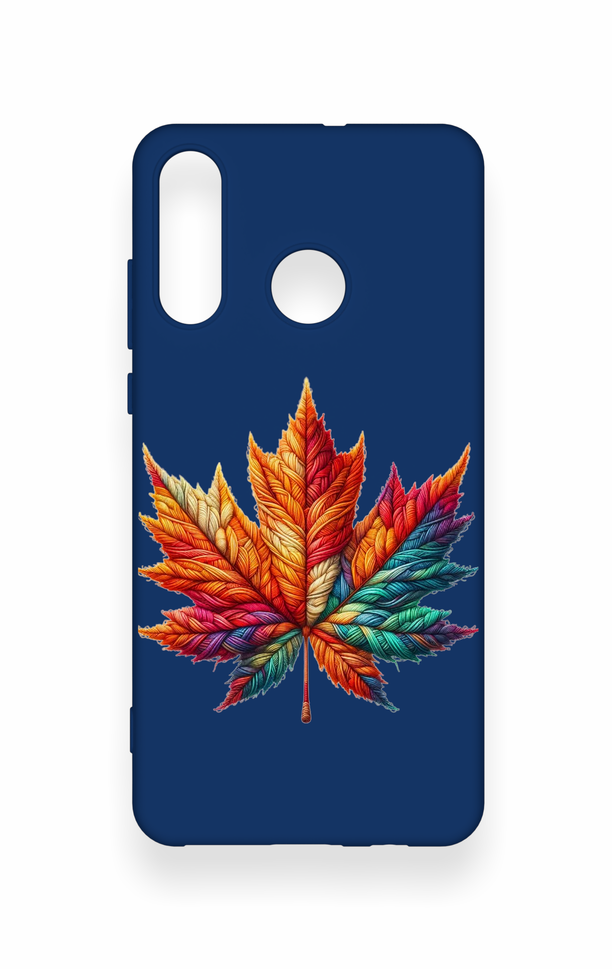 Huawei P30 Lite Uyumlu Renkli Yaprak Desenli Silikon Kılıf