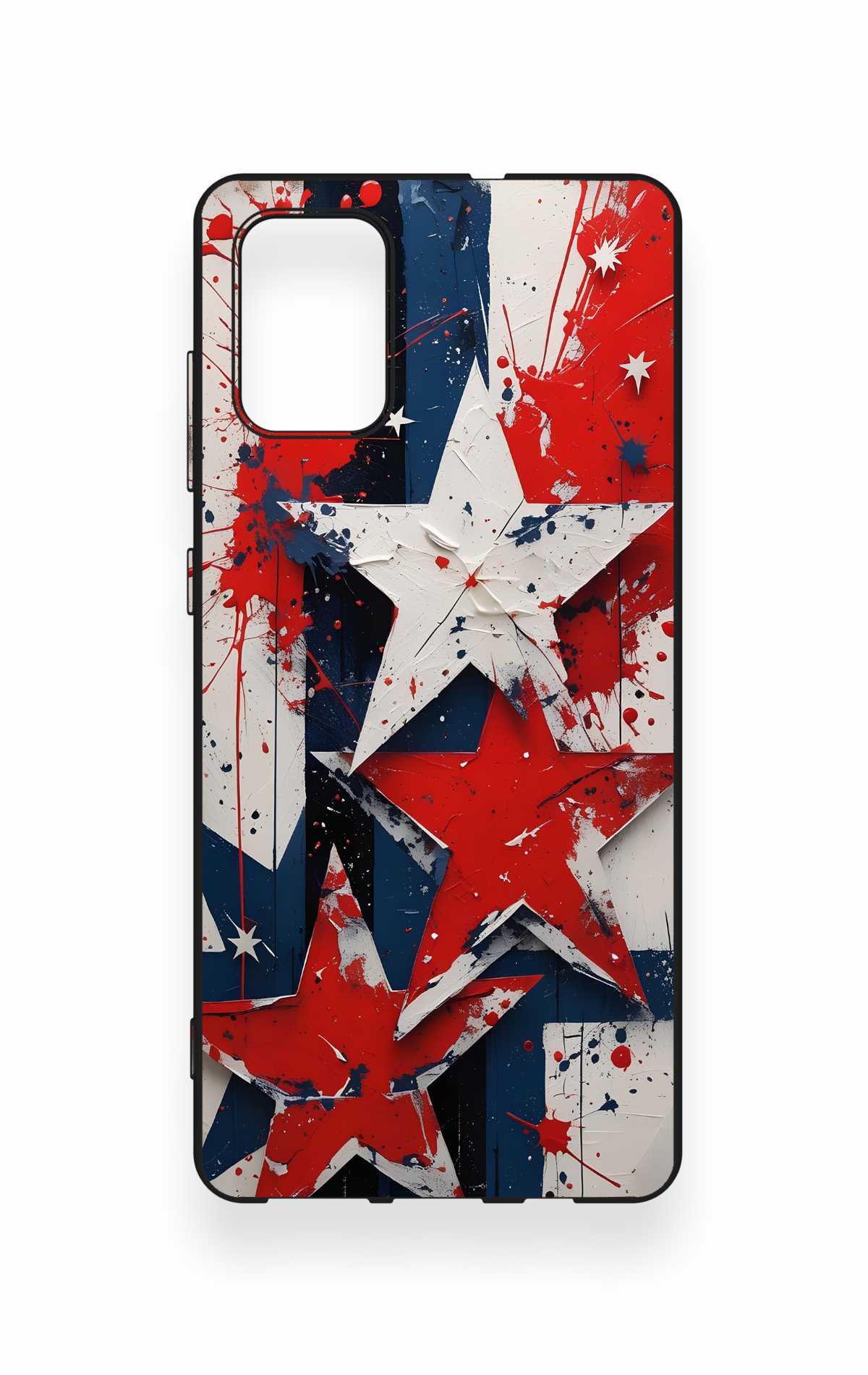 Samsung-A71 Uyumlu Star Flag Desenli Silikon Kılıf