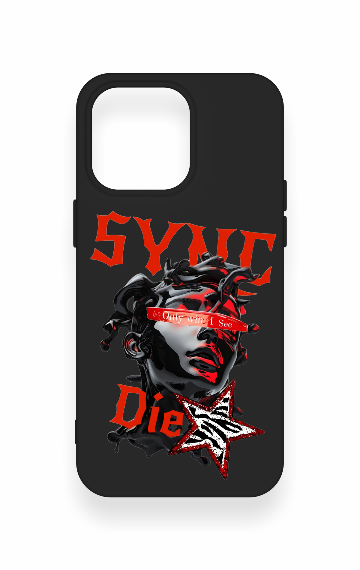 iPhone 15 Pro Max Uyumlu Sync Die Desenli Silikon Kılıf