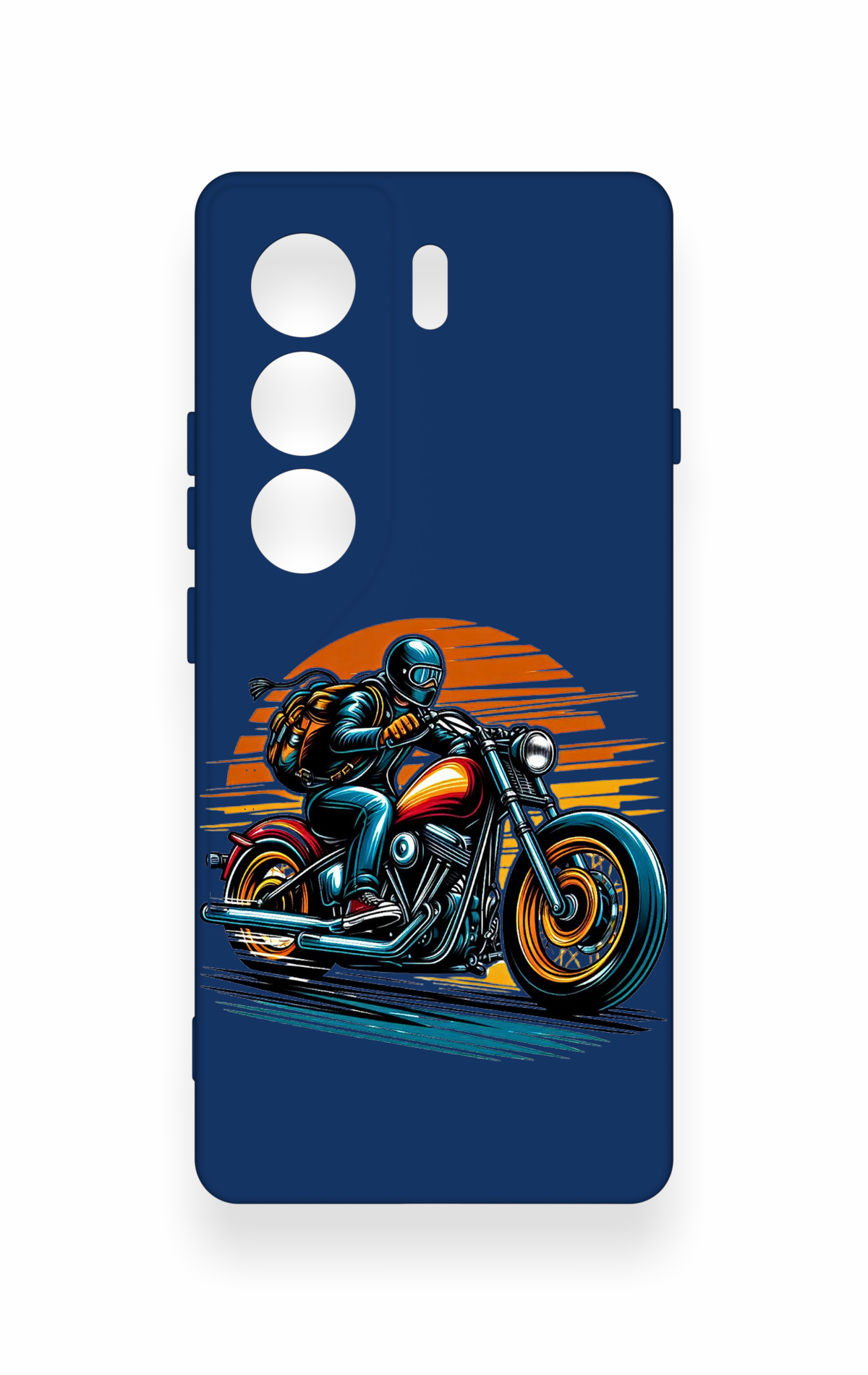 Tecno Camon 40 4G Uyumlu Moto Rider Desenli Silikon Kılıf