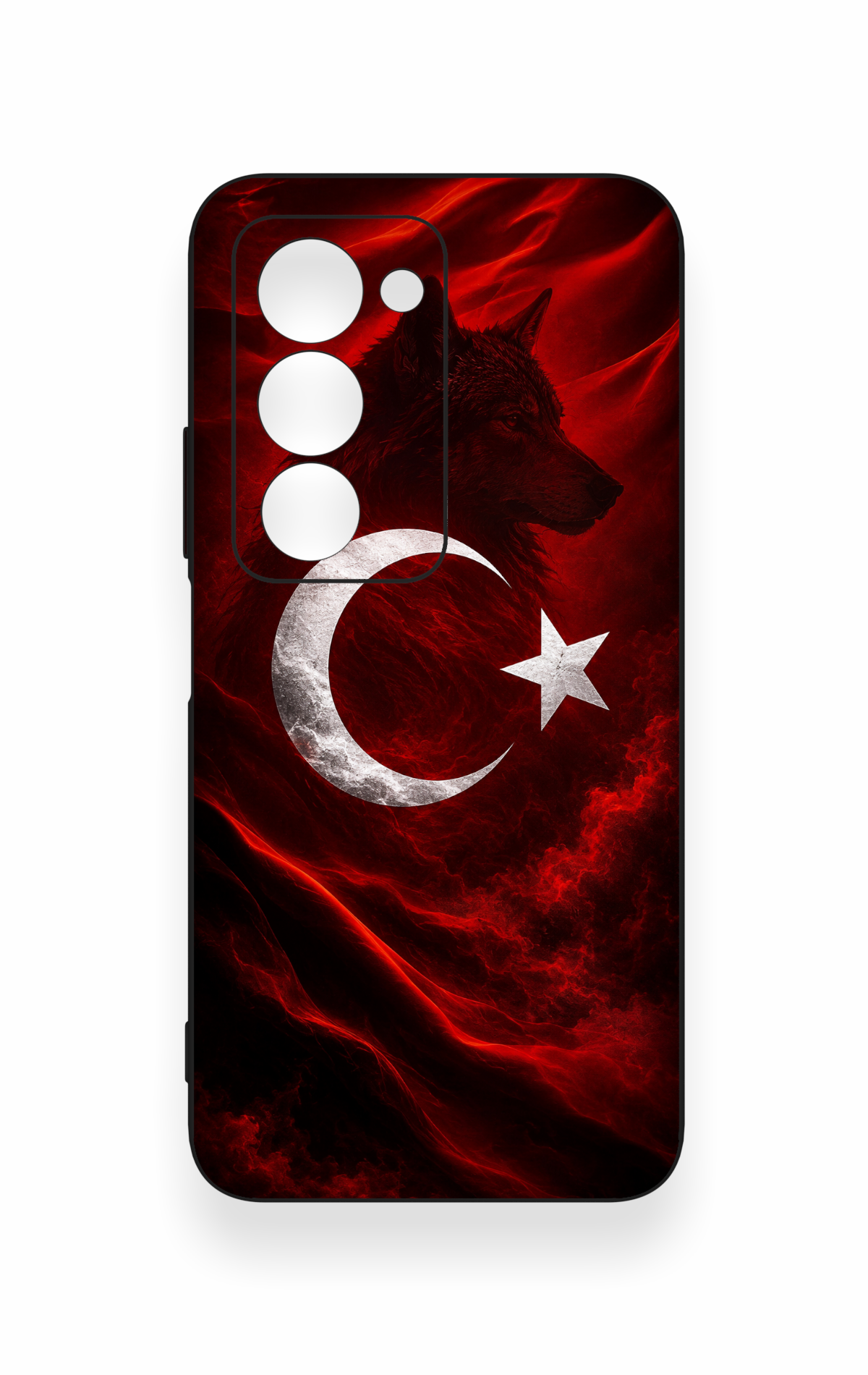 Redmi 15 5G Uyumlu Kurt Türk Bayrağı Desenli Silikon Kılıf