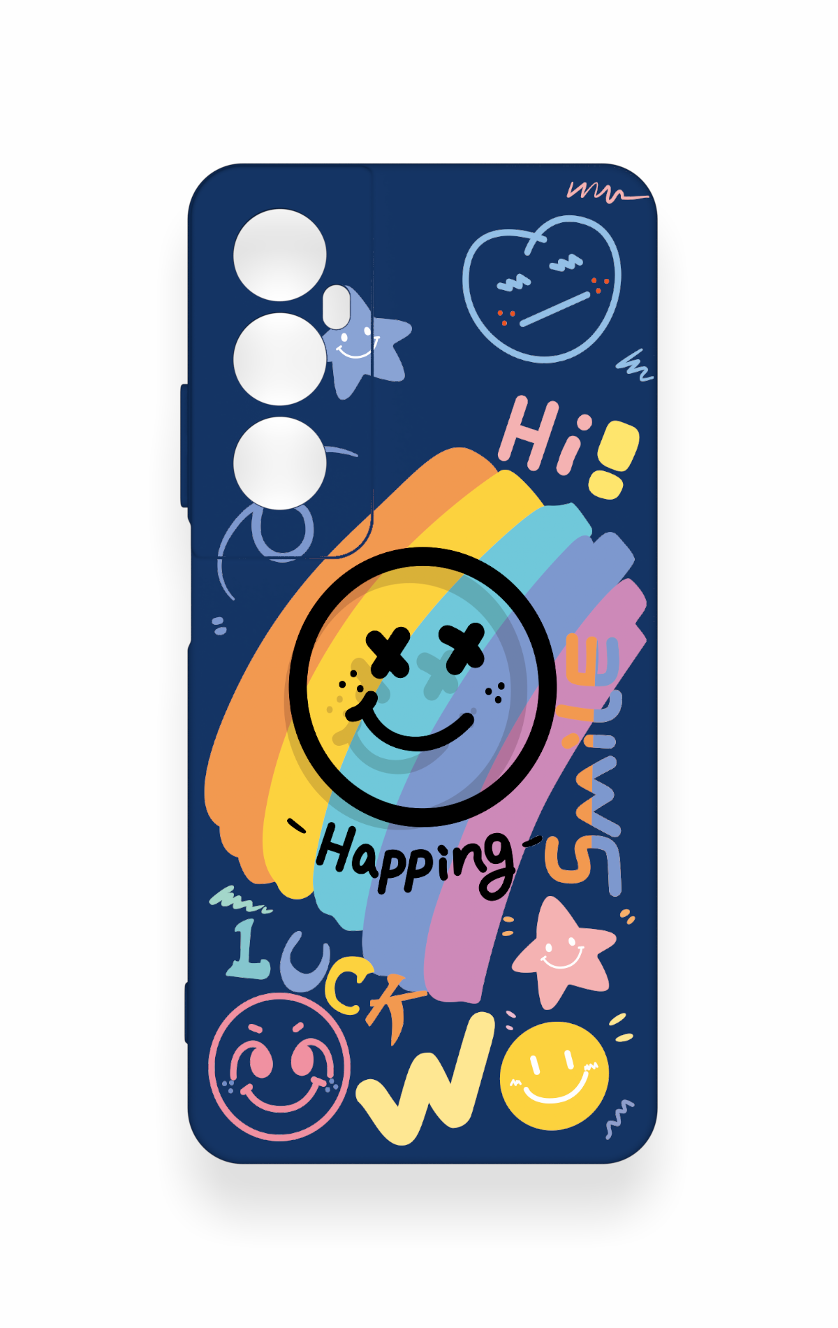 Realme C65 Uyumlu Happing Smile Desenli Silikon Kılıf