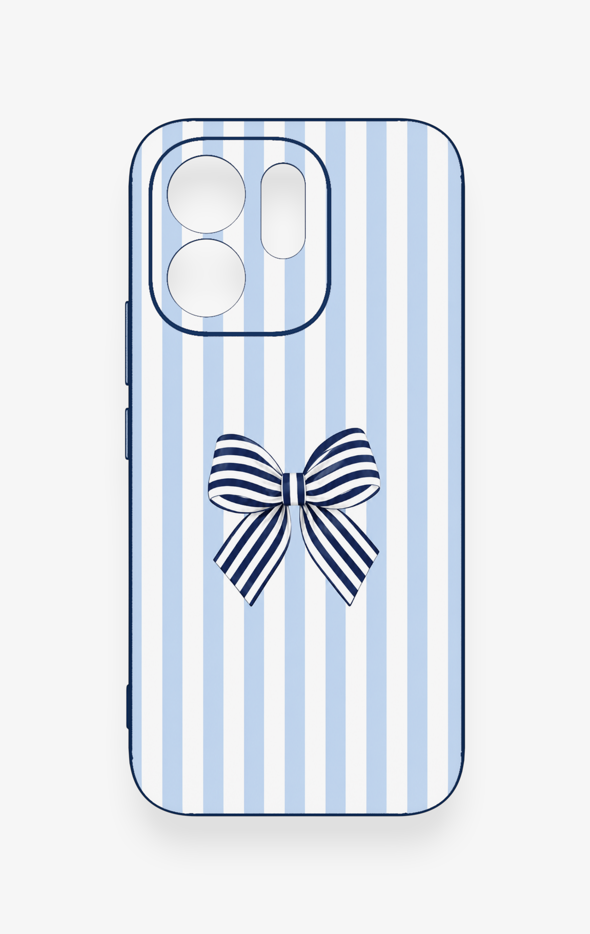 Vivo V70 5G Uyumlu Mavi Beyaz Kurdele Desenli Silikon Kılıf