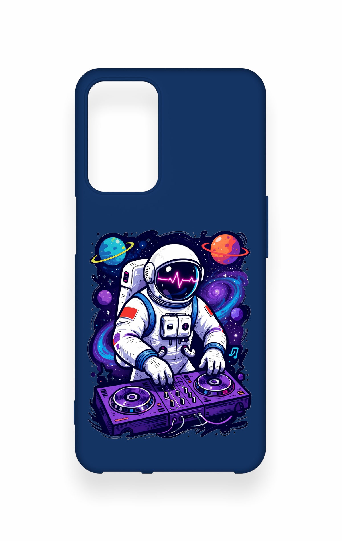 Oppo A16 Uyumlu Astronot DJ Desenli Silikon Kılıf