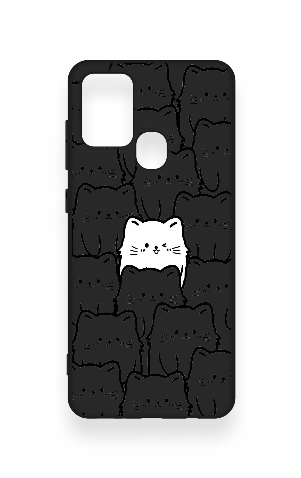 Samsung A21S Uyumlu Many Cats Desenli Silikon Kılıf