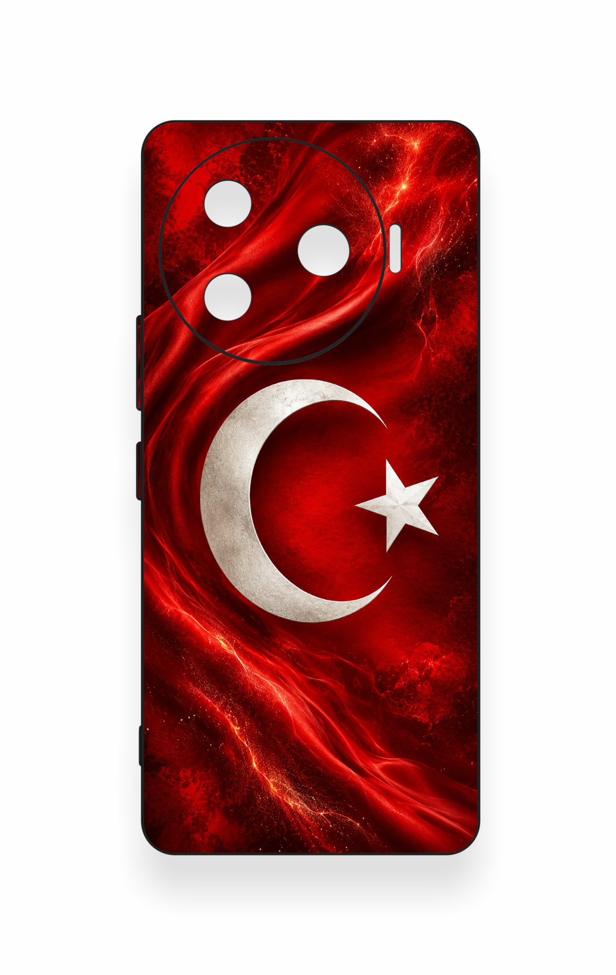 Tecno Camon 30 Pro 5G Uyumlu Türk Bayrağı Desenli Silikon Kılıf