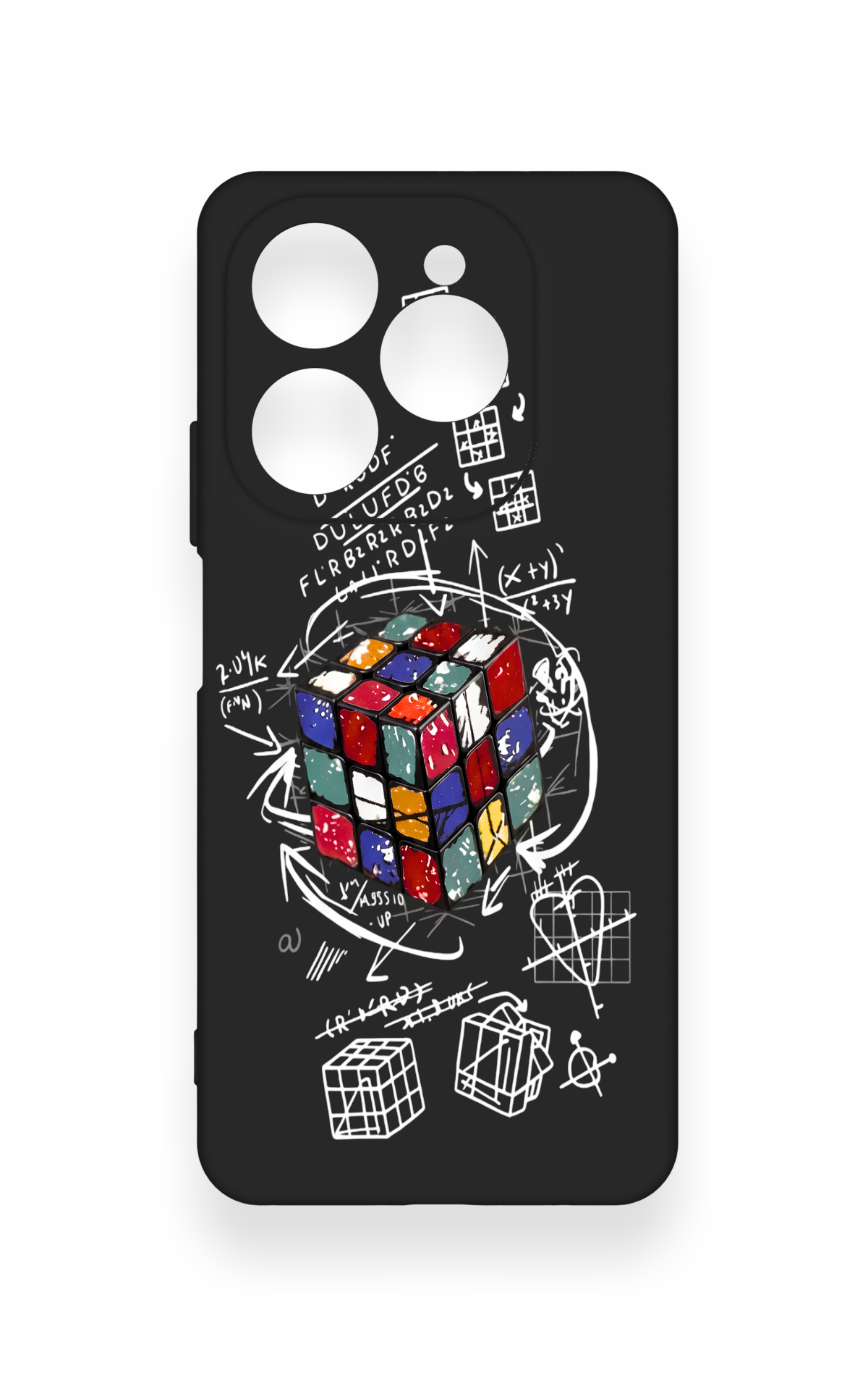 Tecno Spark 20 Pro Uyumlu Rubik Küb Desenli Silikon Kılıf