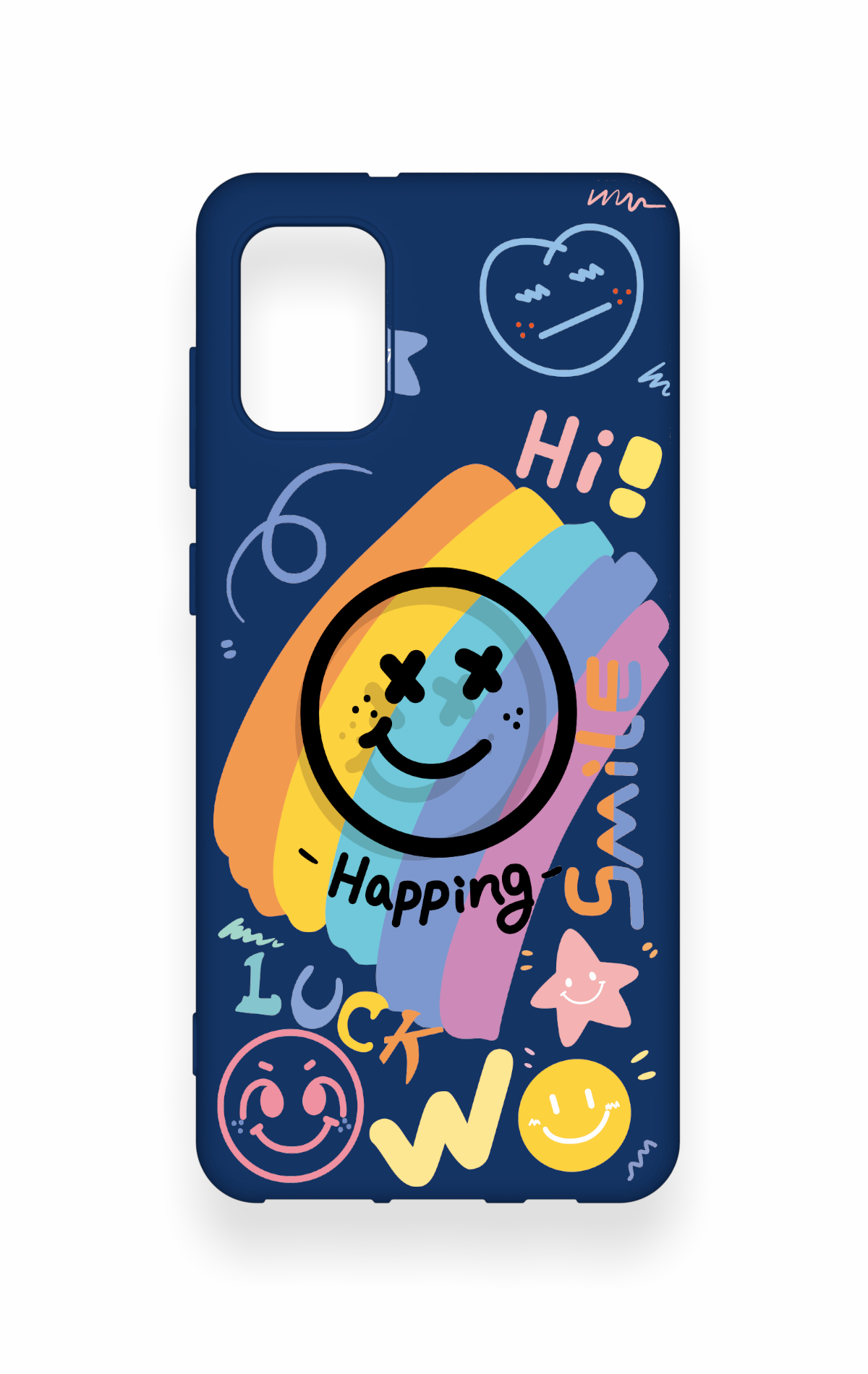 Samsung A31 Uyumlu Happing Smile Desenli Silikon Kılıf