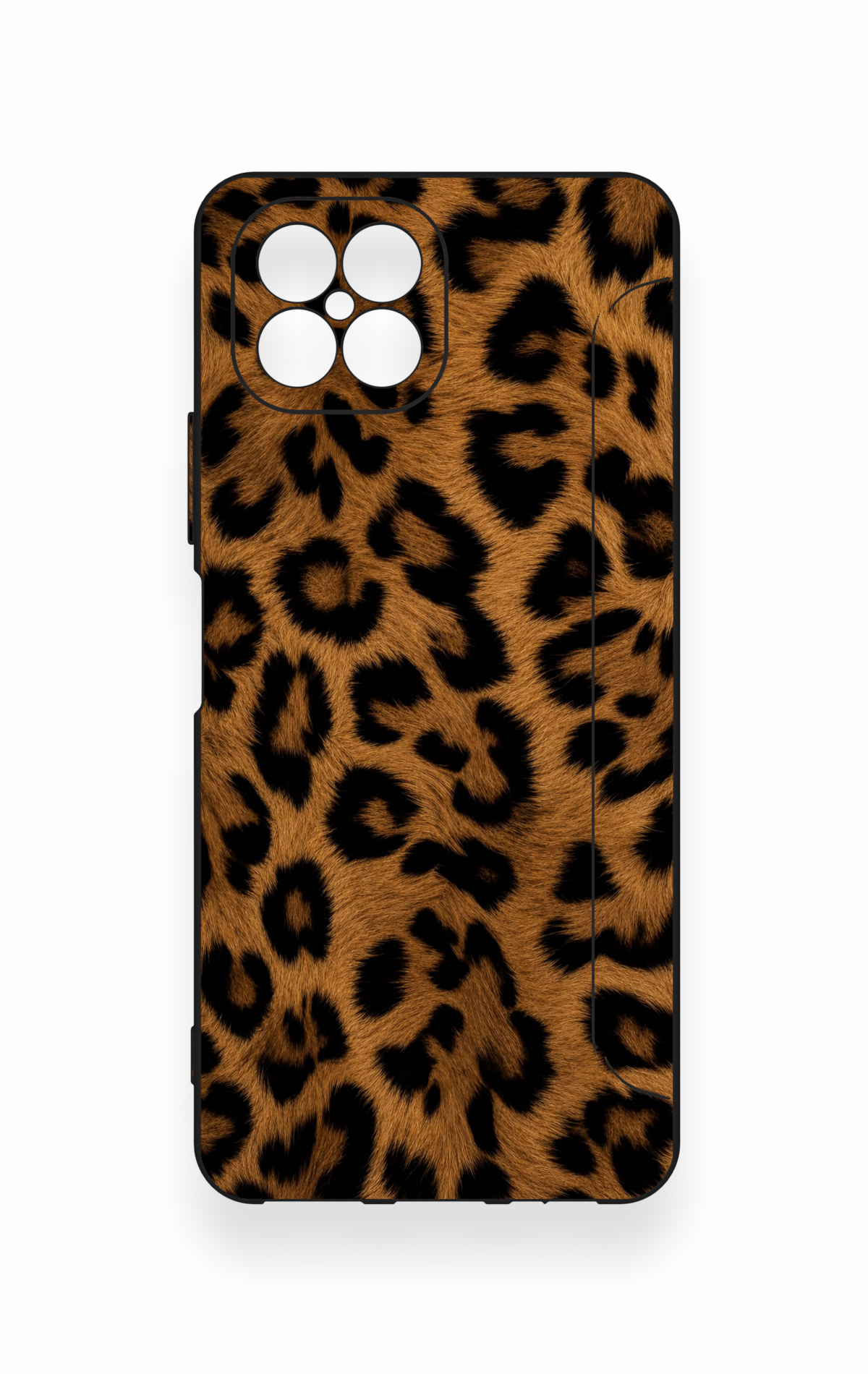 Omix X600 Uyumlu Koyu Leopar Deri Desenli Silikon Kılıf
