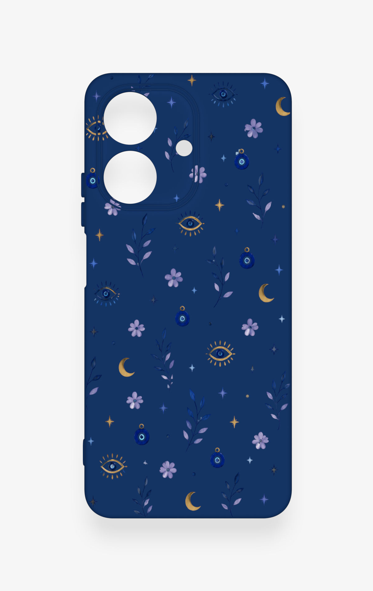 Realme Note 60 Uyumlu Mavi Nazar Papatya Desenli Silikon Kılıf